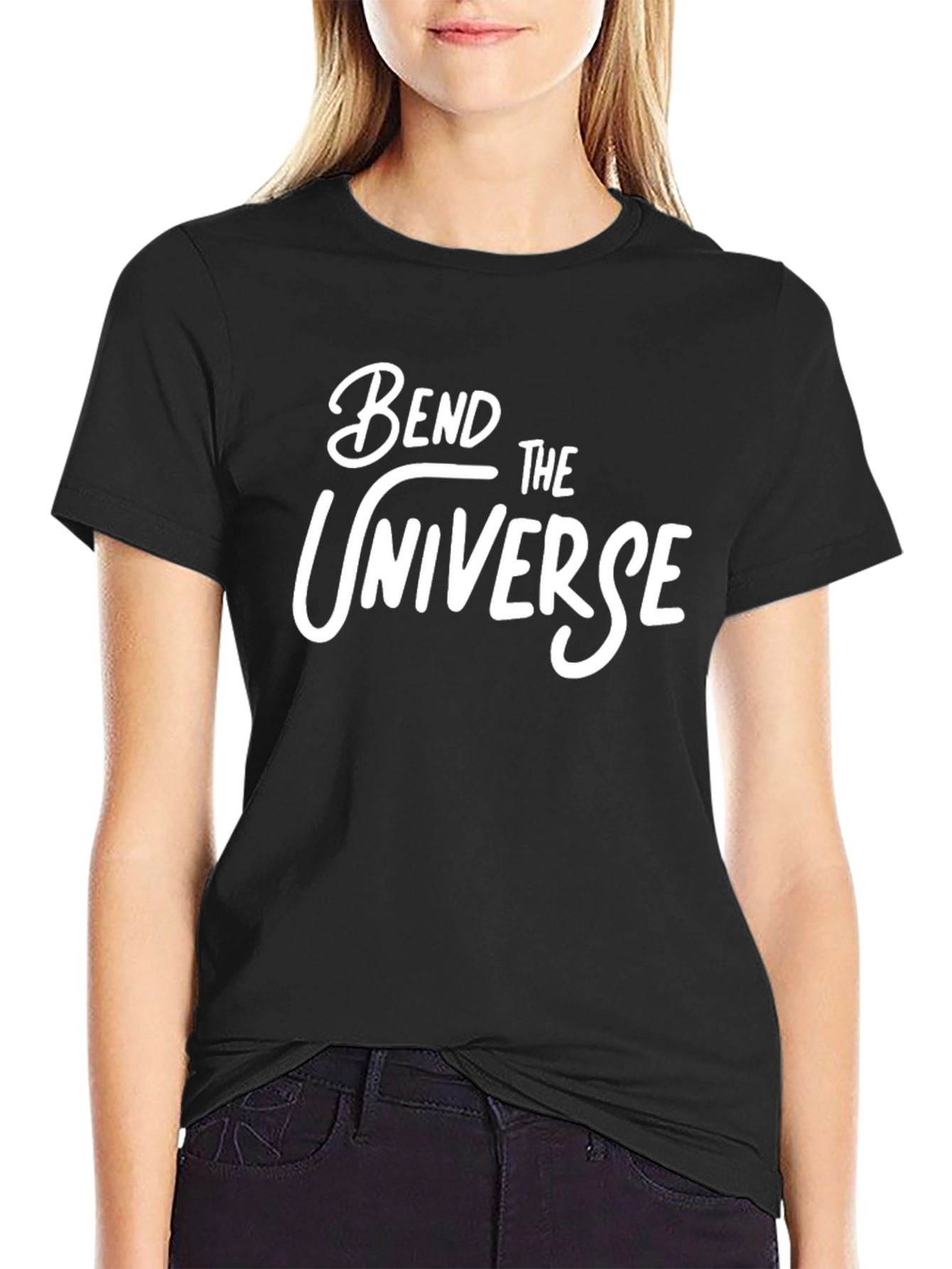 Black Bend the Universe Graphic Tee - Stylish Comfort view 2