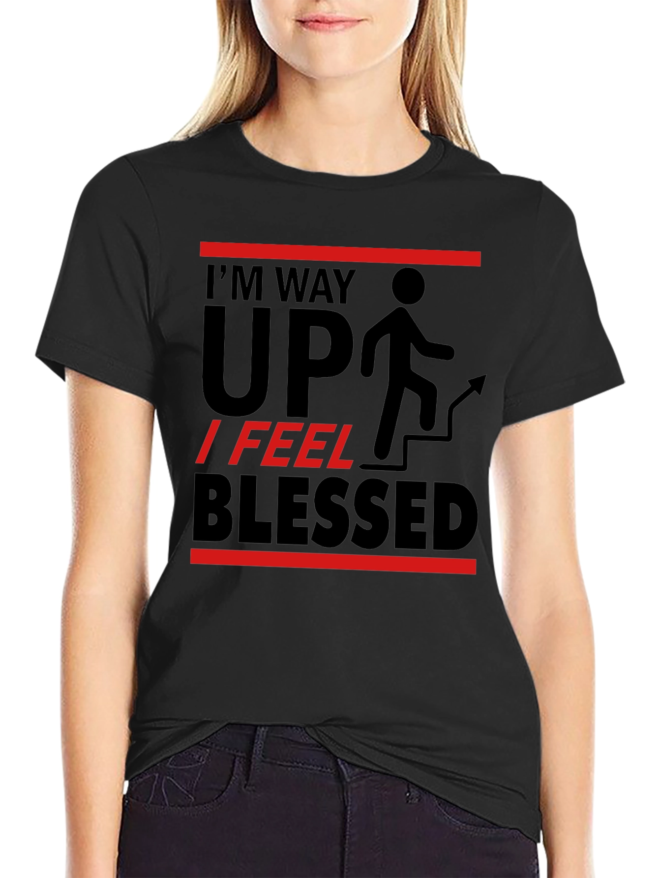 Black I'm Way Up Graphic T-Shirt view 2