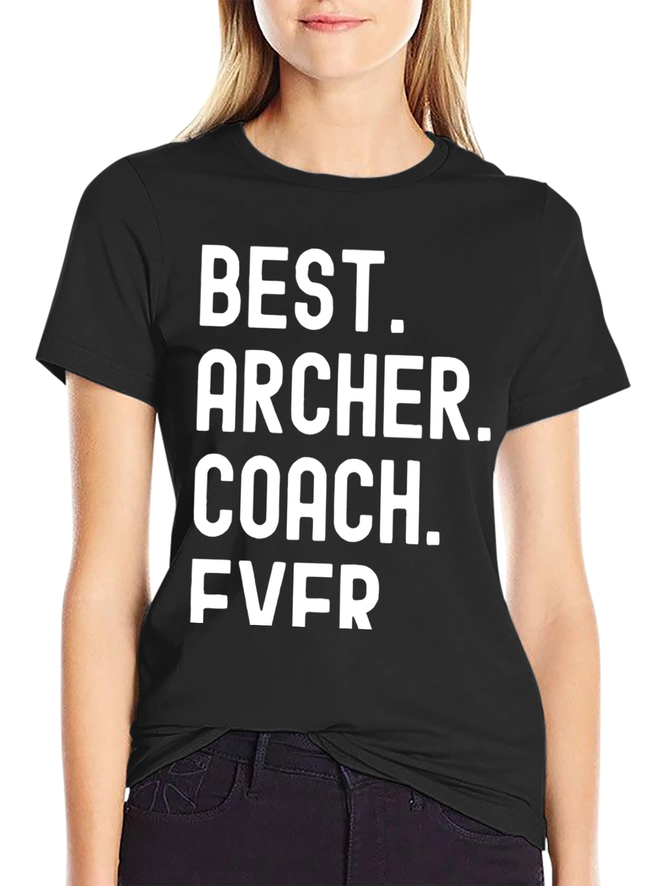 Black Best Archer Coach Ever T-Shirt Funny Gift view 2