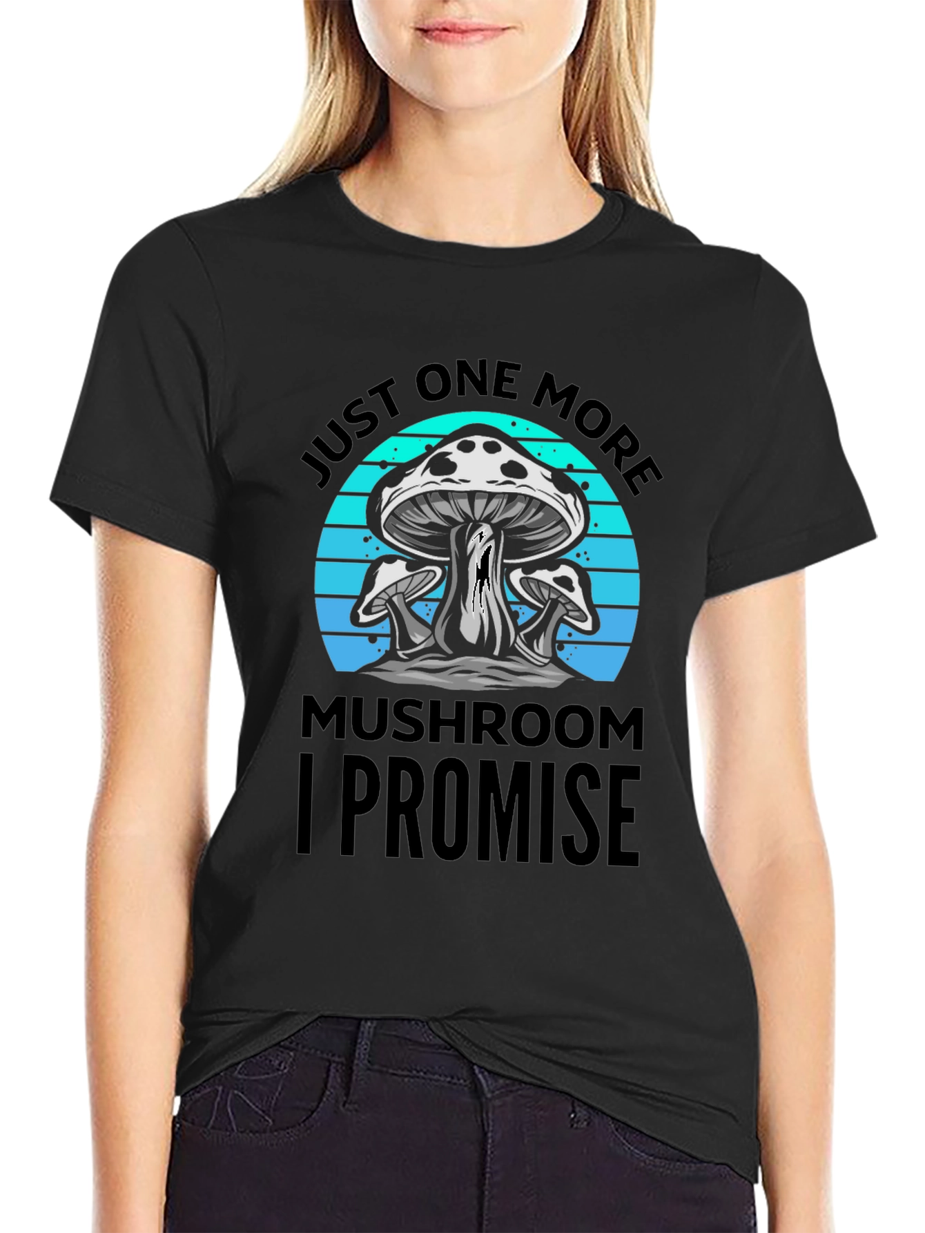 Black Just One More Mushroom T-Shirt view 2