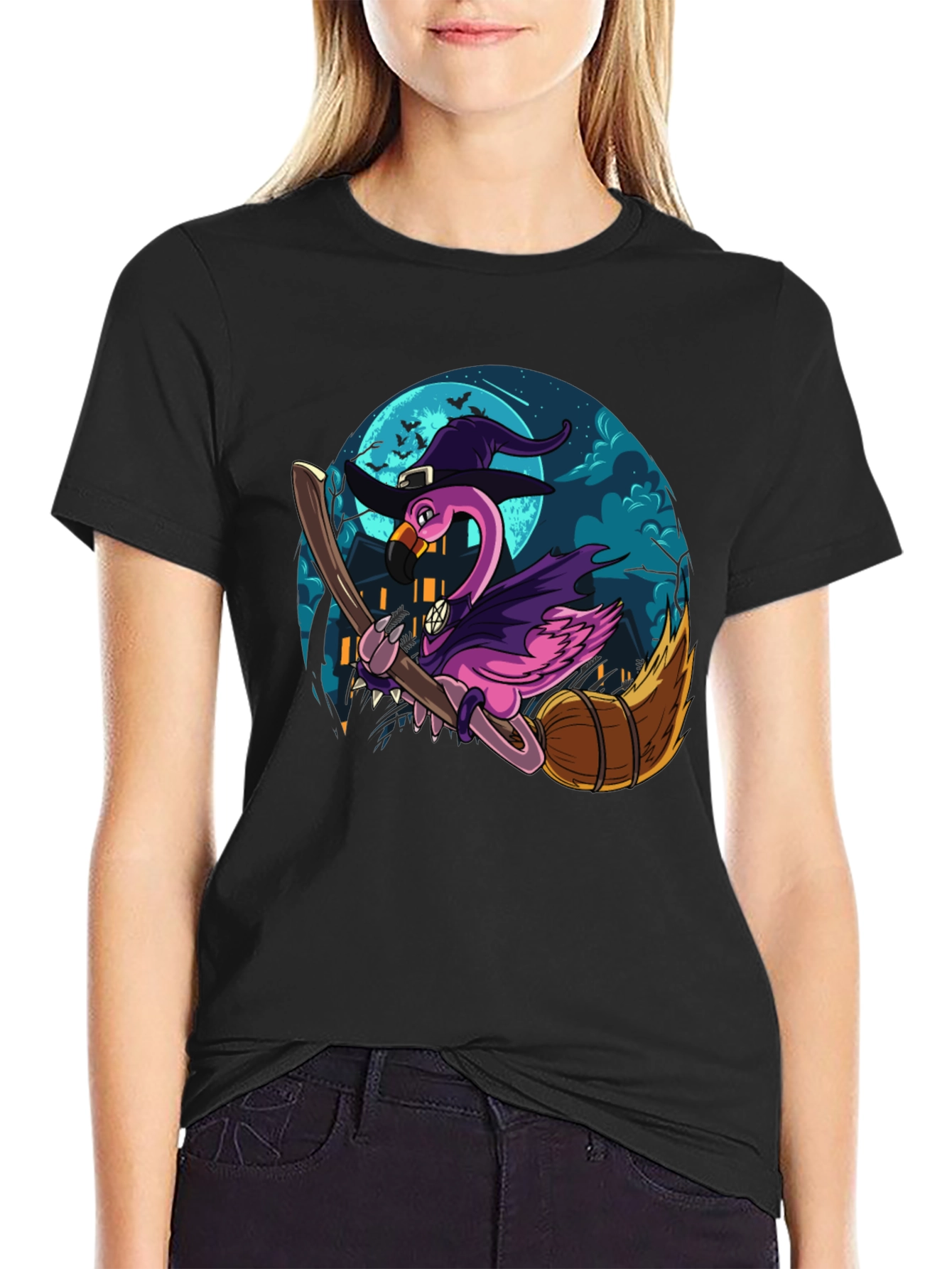 Black Witch Flamingo Graphic Tee view 2