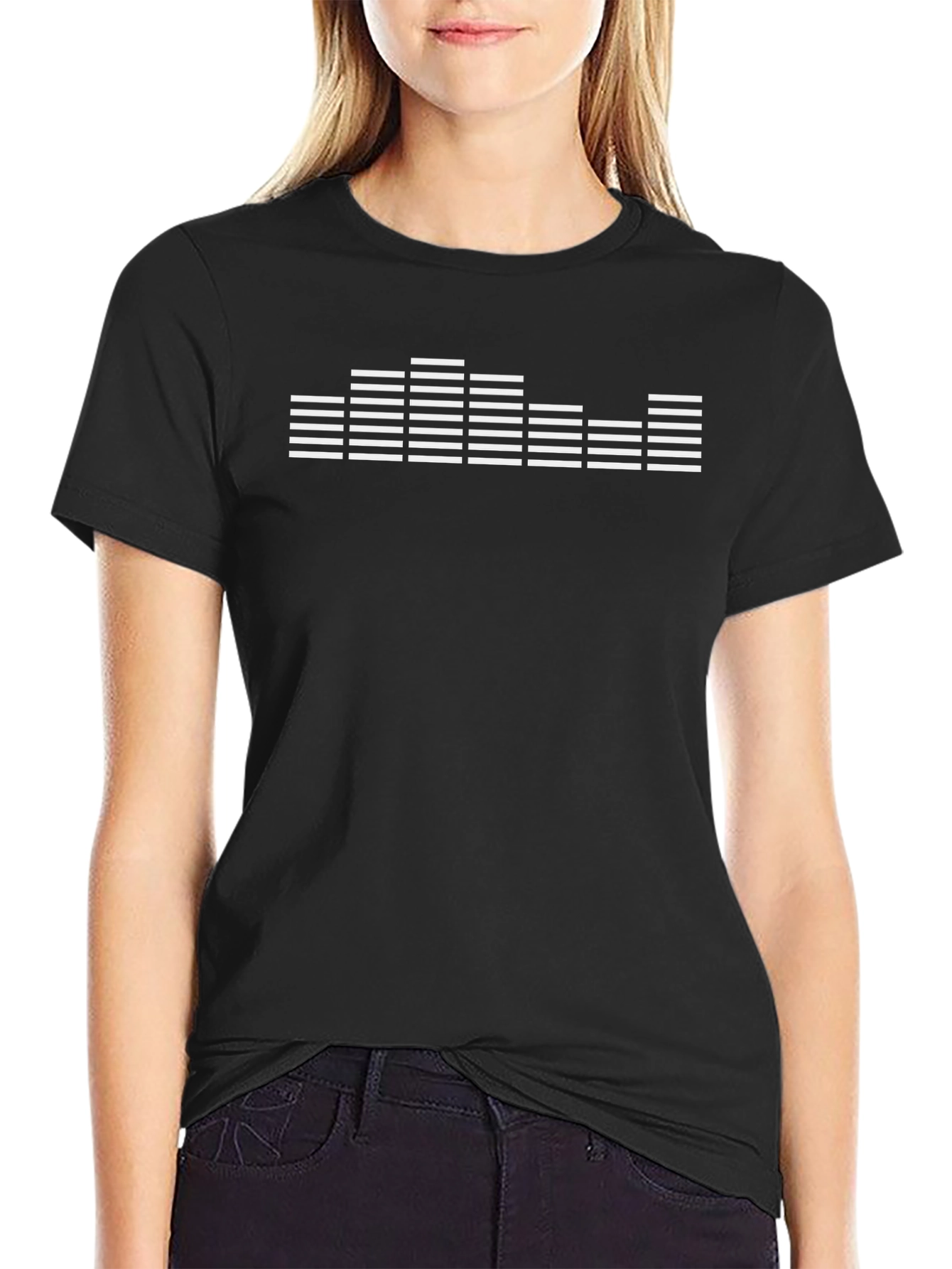 Black Equalizer Graphic Print Black T-Shirt view 2