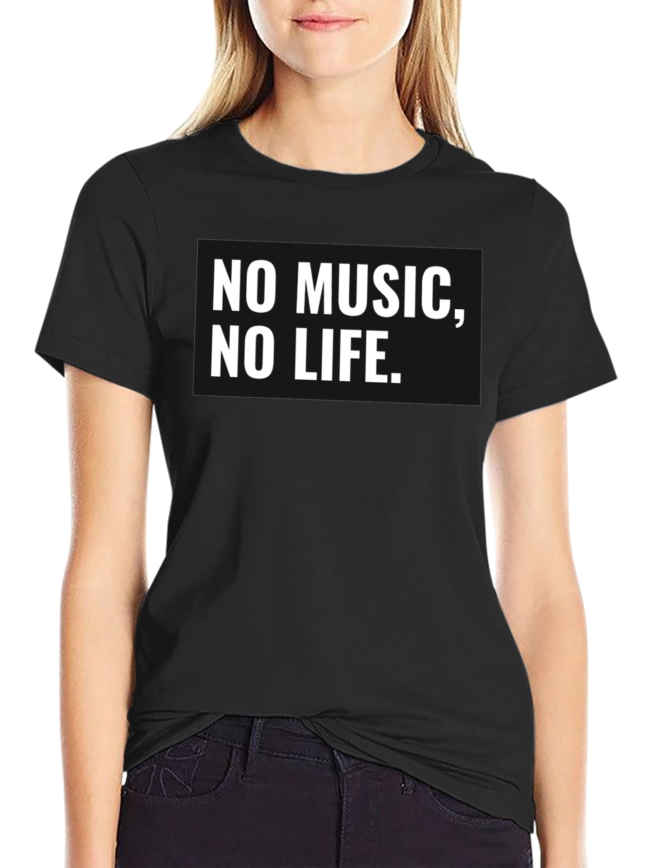 Black No Music, No Life - Graphic T-Shirt view 2