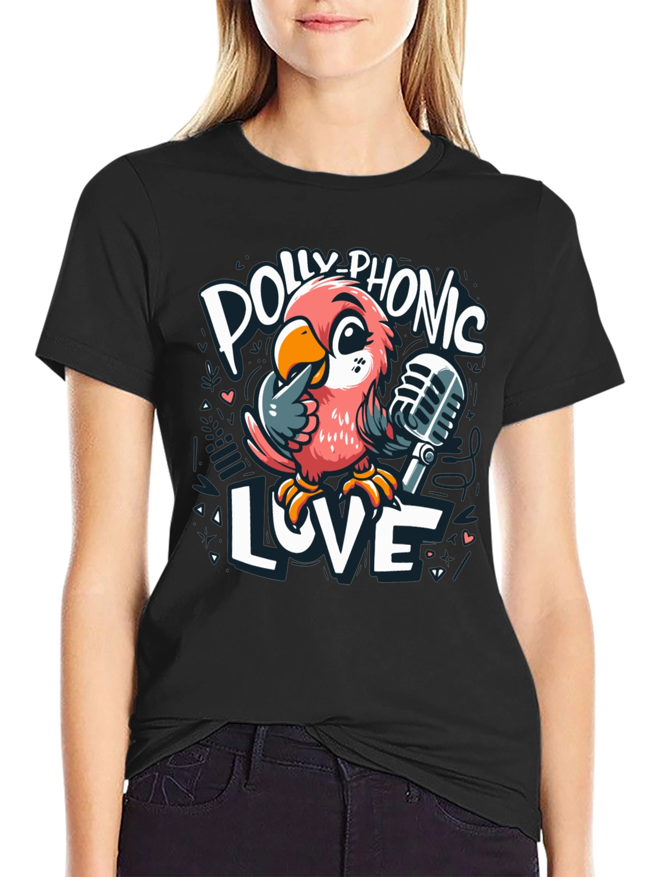 Black Polly-Phonic Love T-Shirt view 2