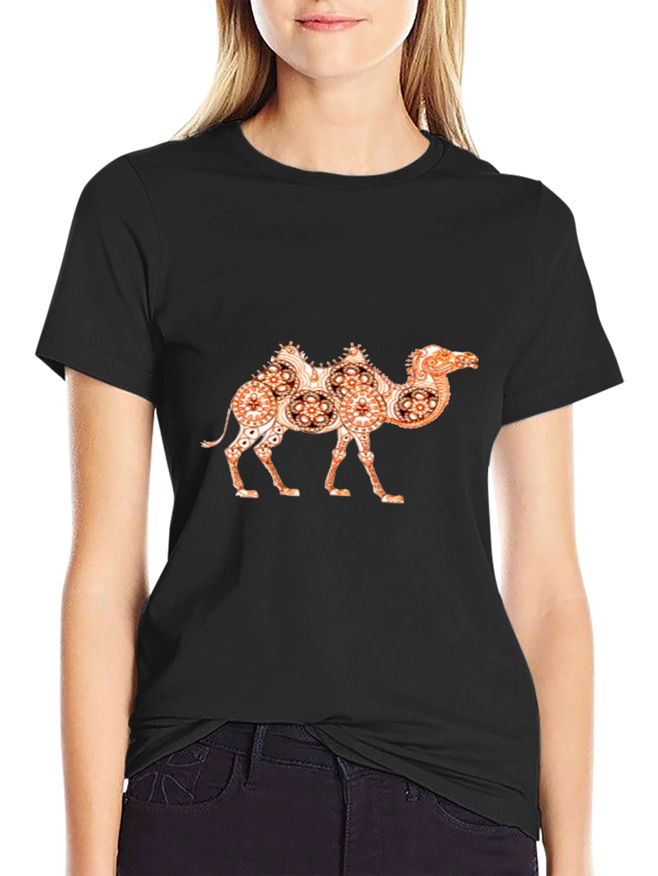 Black Camel Graphic Black T-Shirt view 2