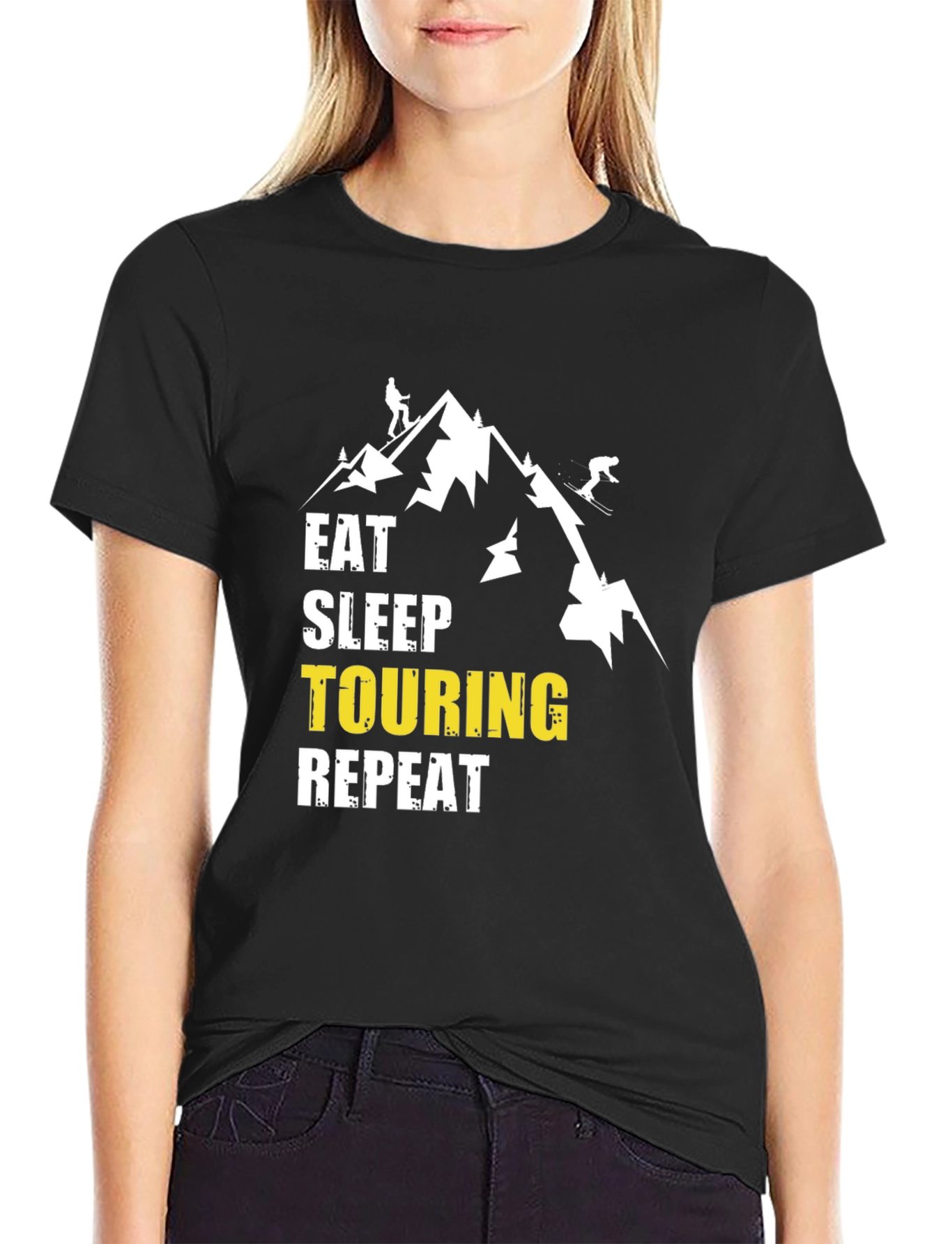 Black Eat Sleep Touring Repeat Graphic T-Shirt view 2