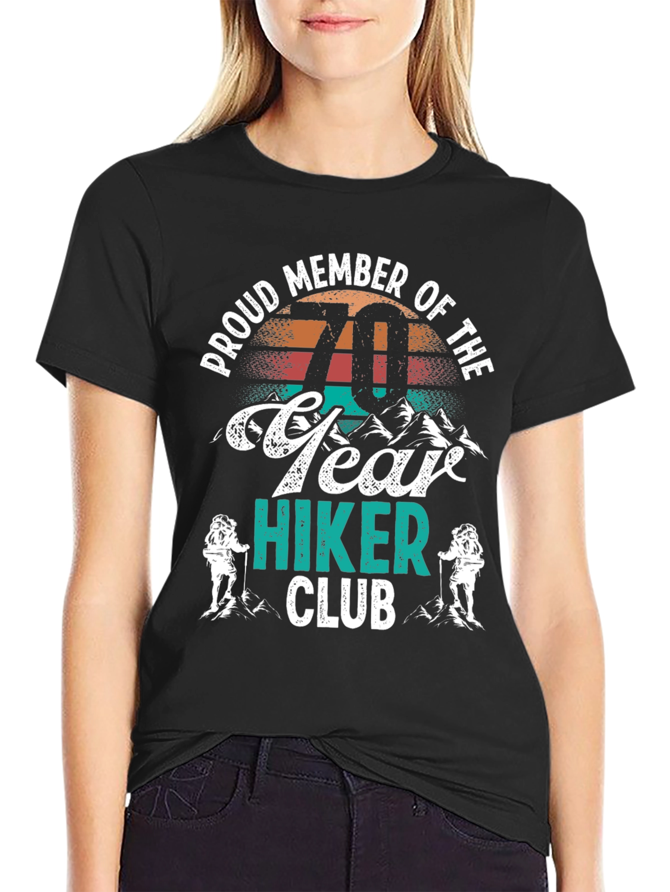 Black 70 Year Hiker Club T-Shirt - Black view 2