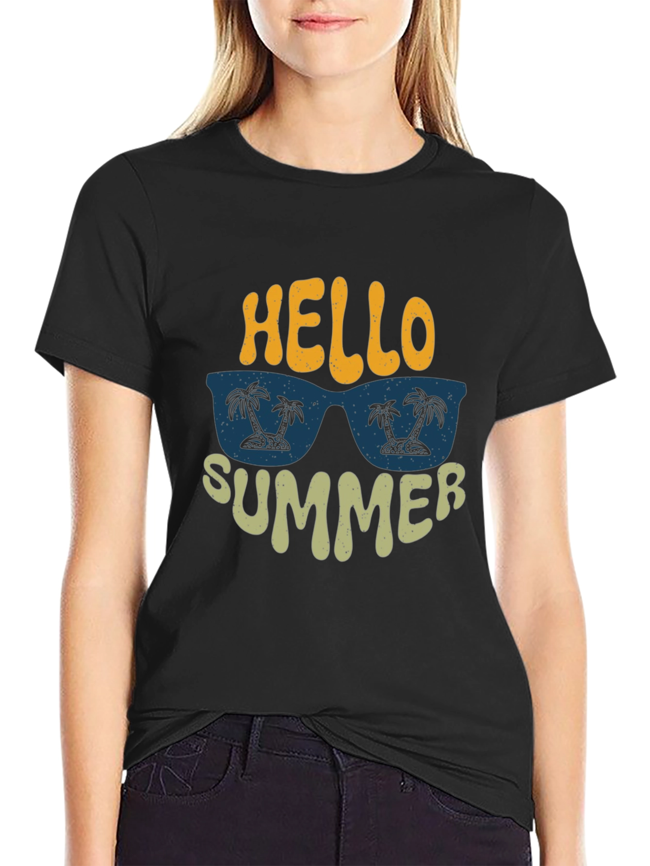 Black Hello Summer Graphic Tee view 2