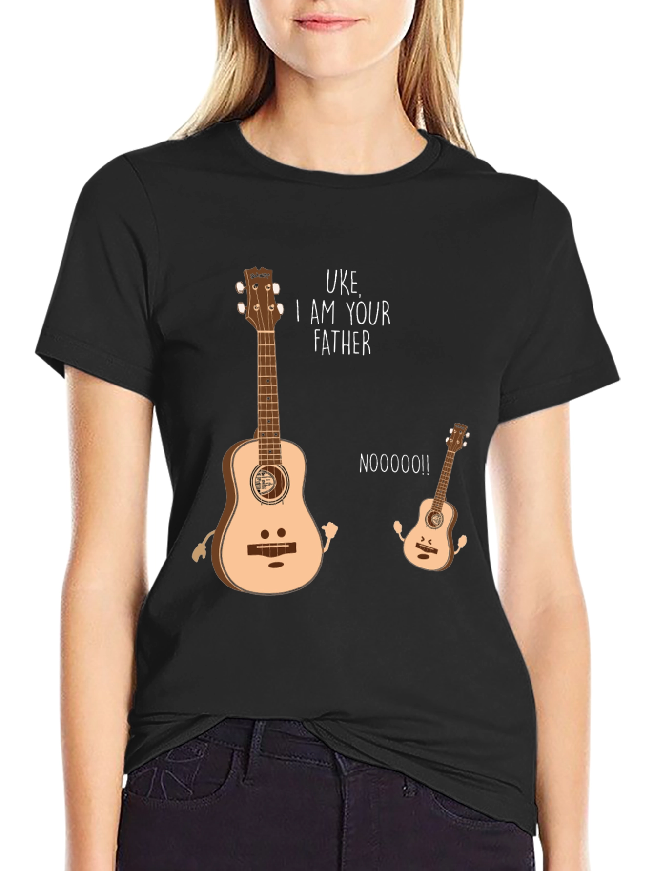 Black Uke I Am Your Father Funny Music T-Shirt view 2