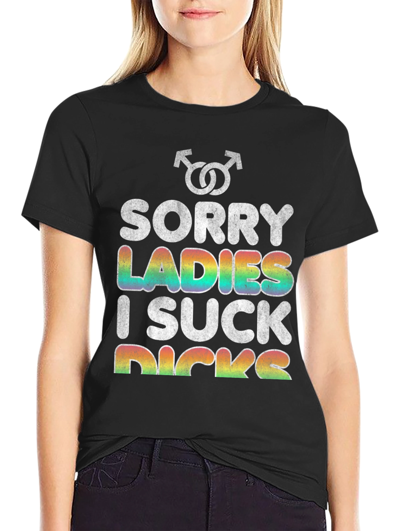 Black Sorry Ladies T-Shirt view 2