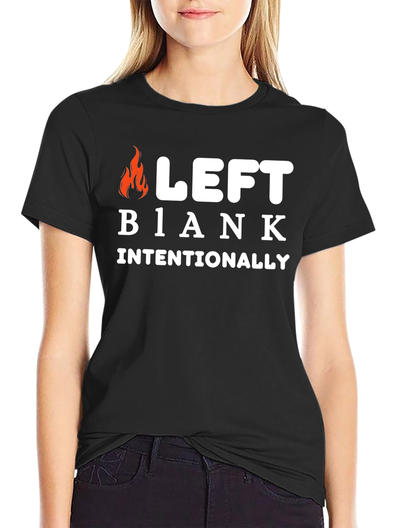 Black Funny Left Blank Intentionally Graphic T-Shirt view 2