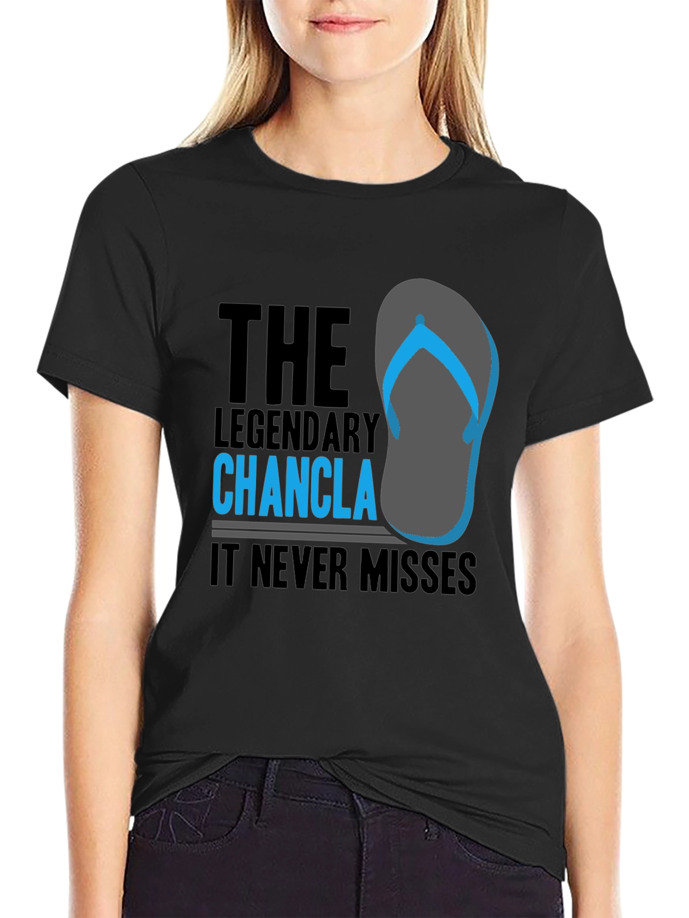 Black The Legendary Chancla Graphic T-Shirt view 2