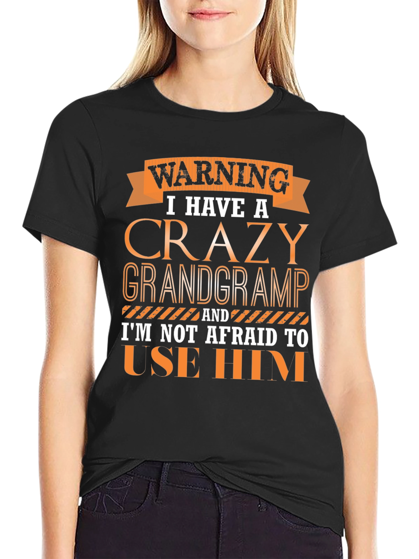 Black Crazy Grandgramp Graphic Tee view 2