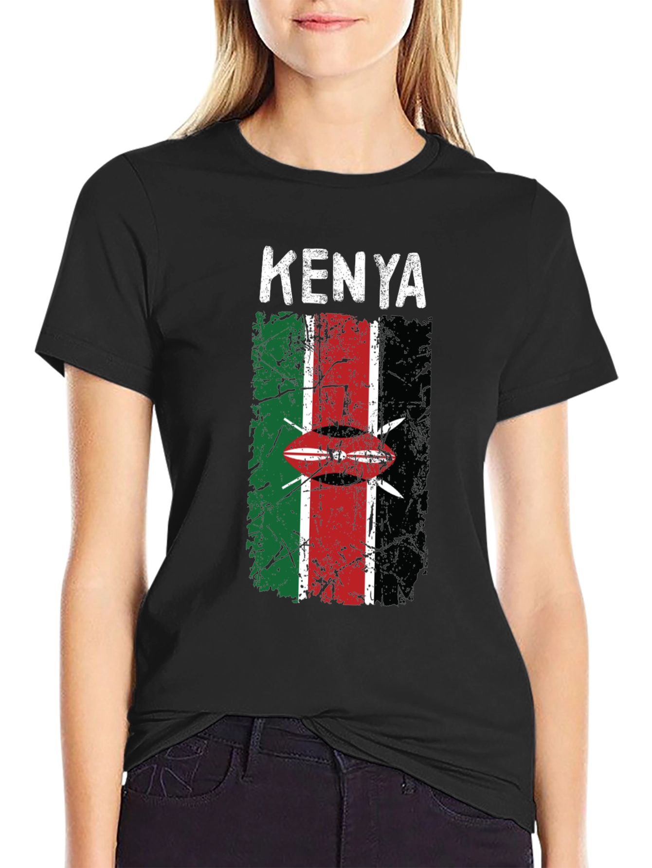 Kenya Flag T-Shirt - Distressed Graphic Tee - 2