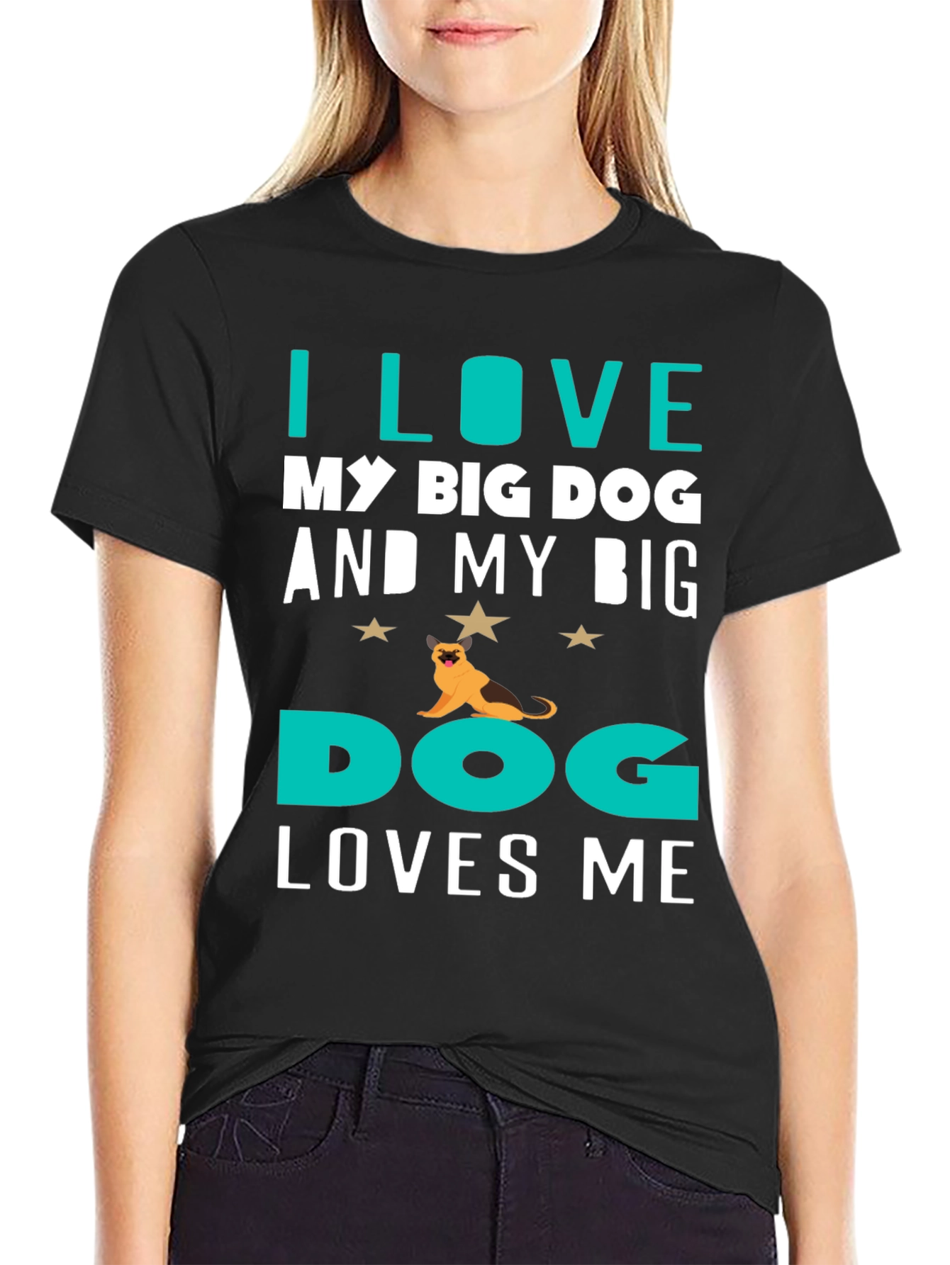 Black I Love My Big Dog T-Shirt view 2