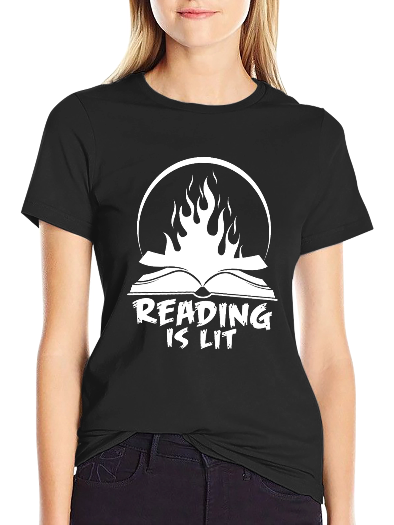 Black Reading Is Lit T-Shirt view 2