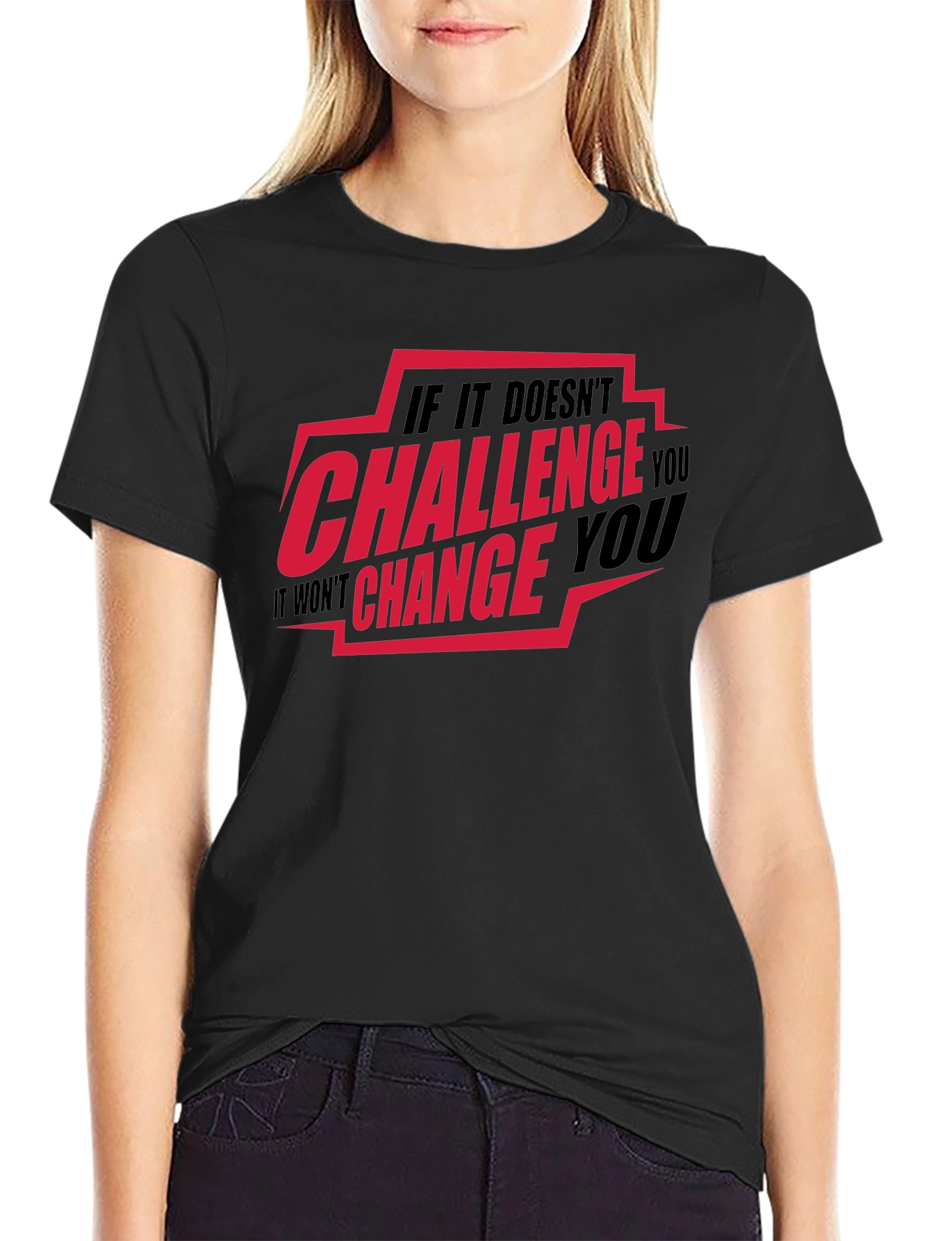 Black Challenge You Graphic T-Shirt view 2