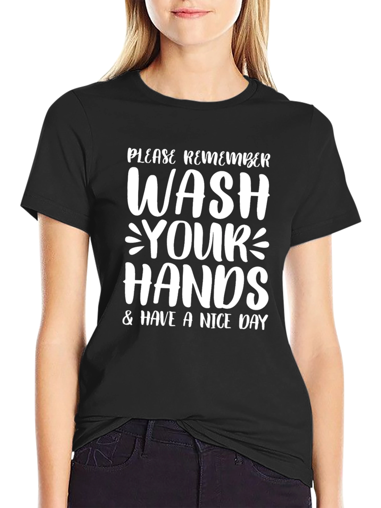 Black Wash Your Hands Black T-Shirt view 2