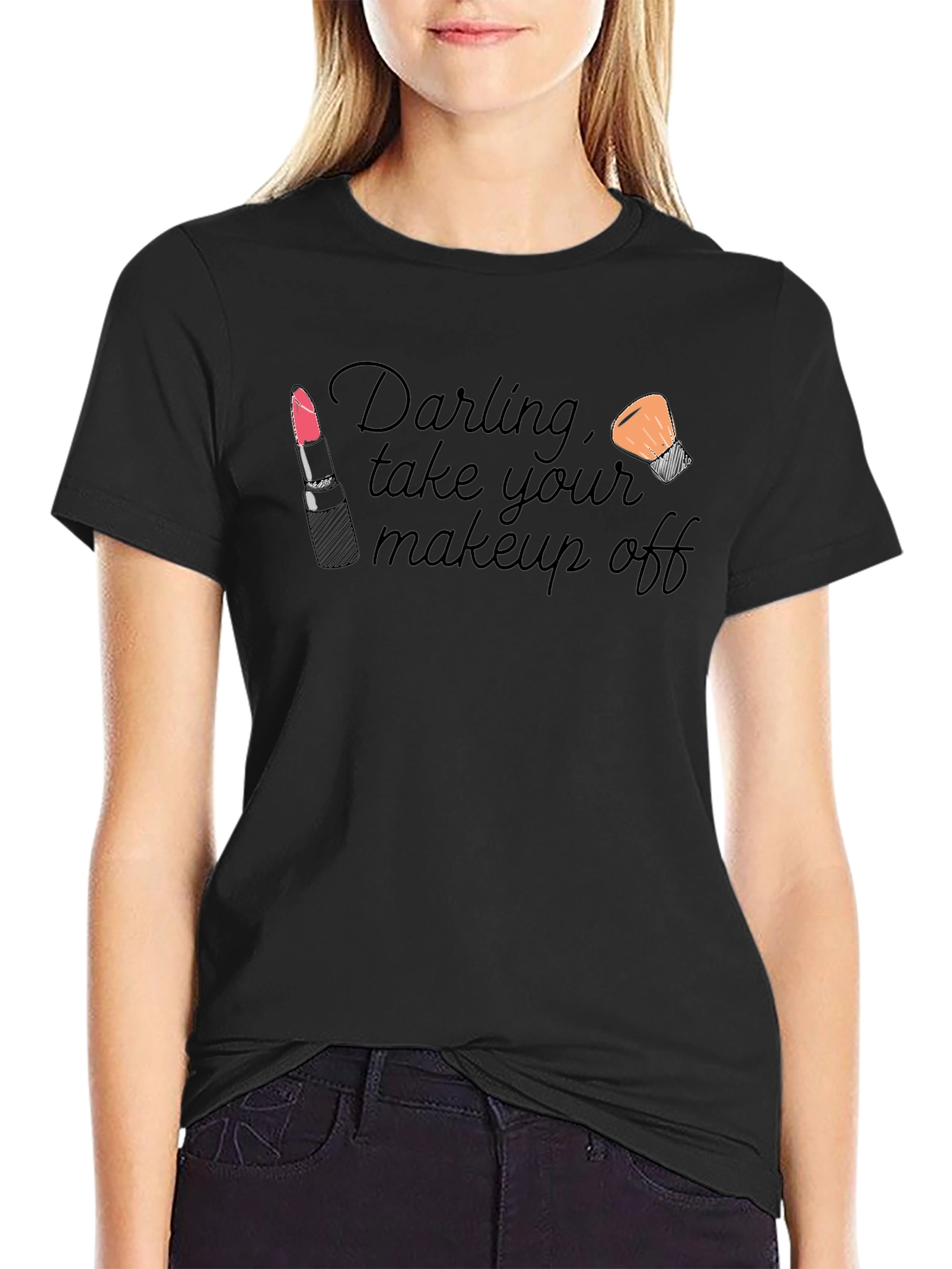 Black Darling Take Your Makeup Off Black T-Shirt view 2