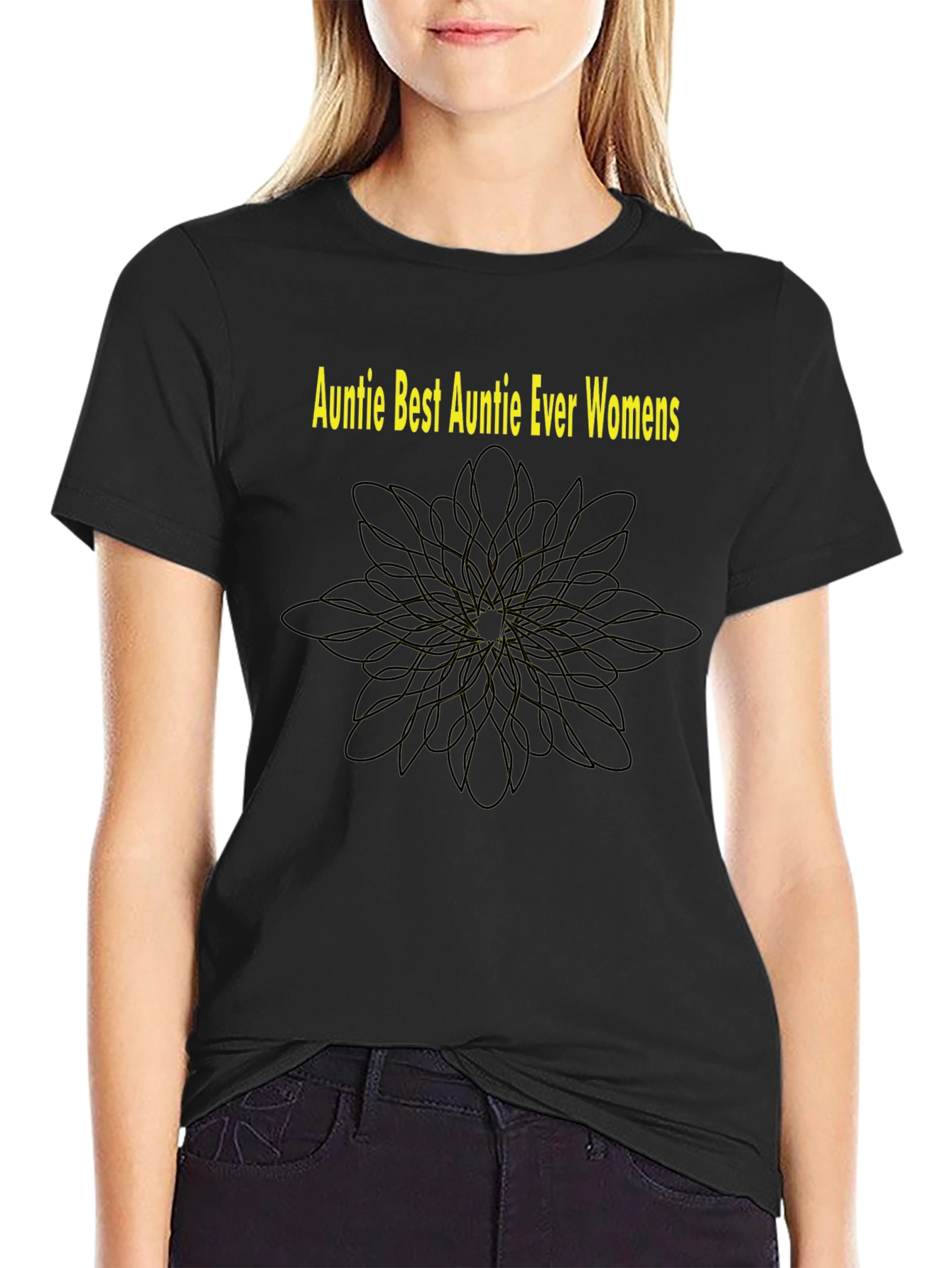 Black Auntie Best Auntie Ever Women's Black T-Shirt view 2