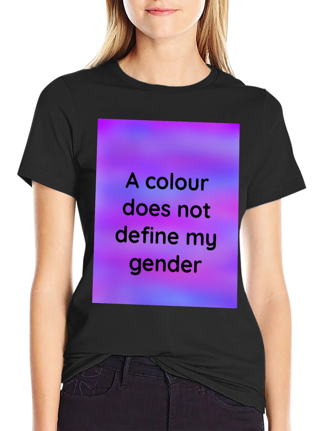 Black Colour Doesn't Define Gender Black T-Shirt view 2