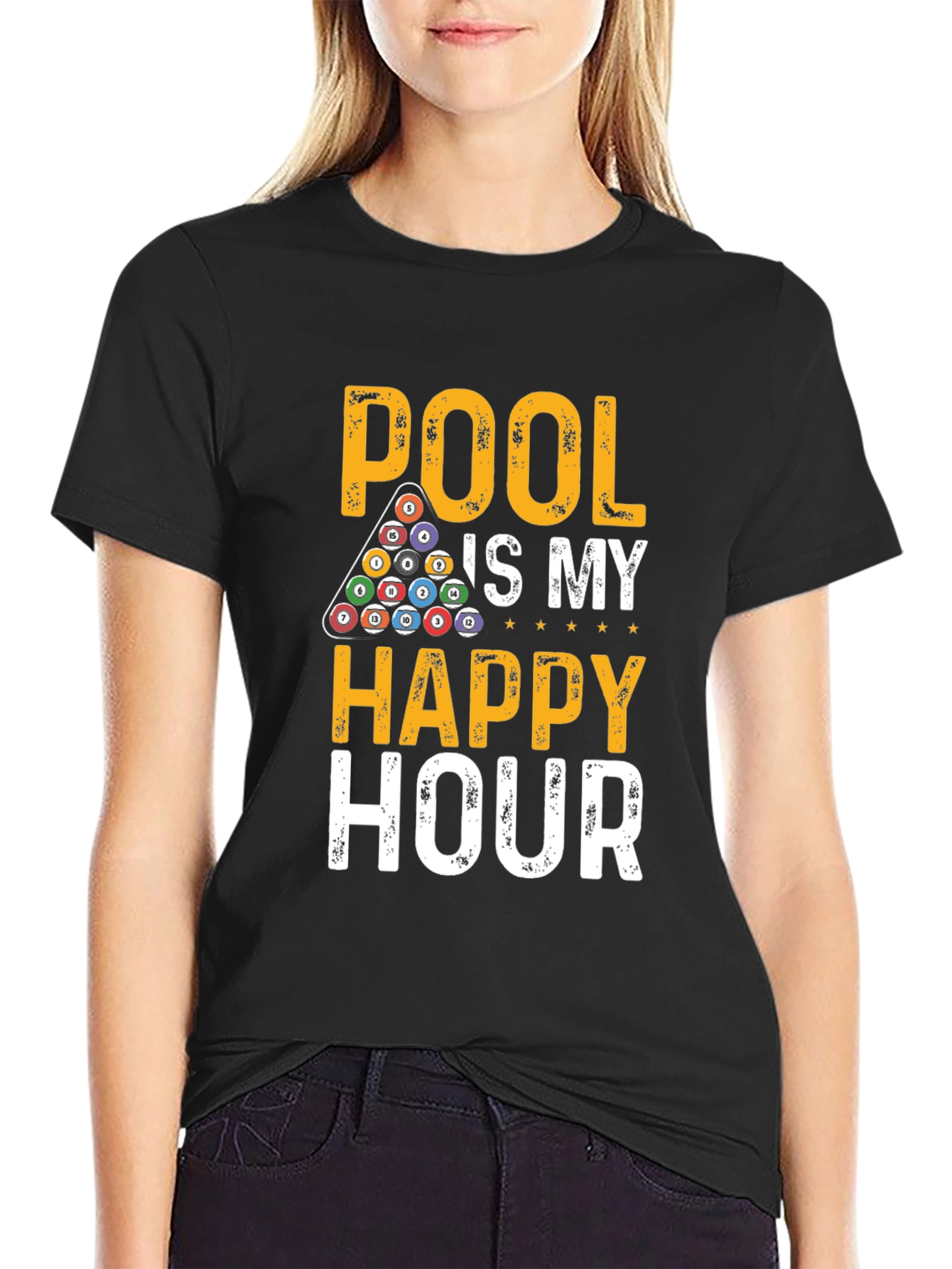 Black Pool Is My Happy Hour Graphic Tee view 2