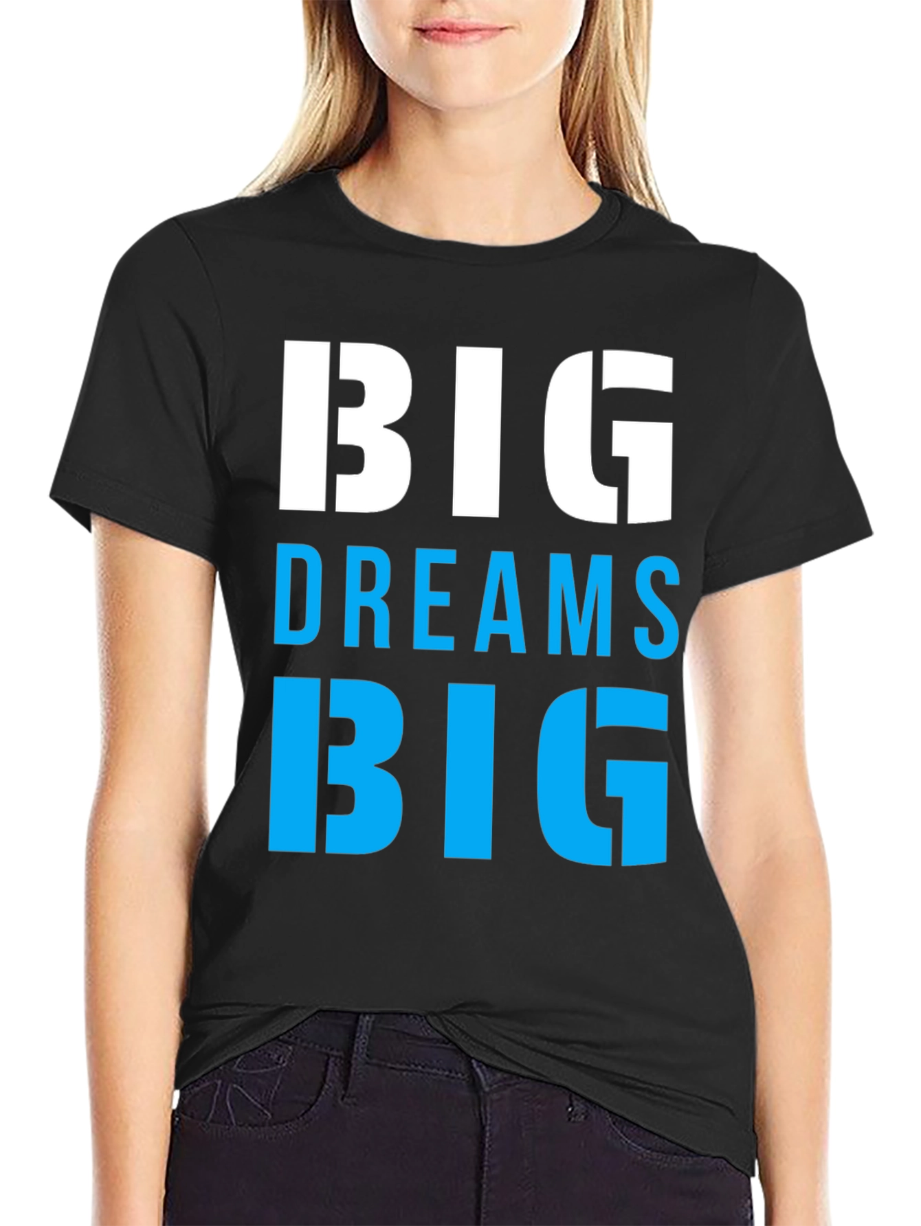 Black Big Dreams Big T-Shirt Motivation Tee view 2