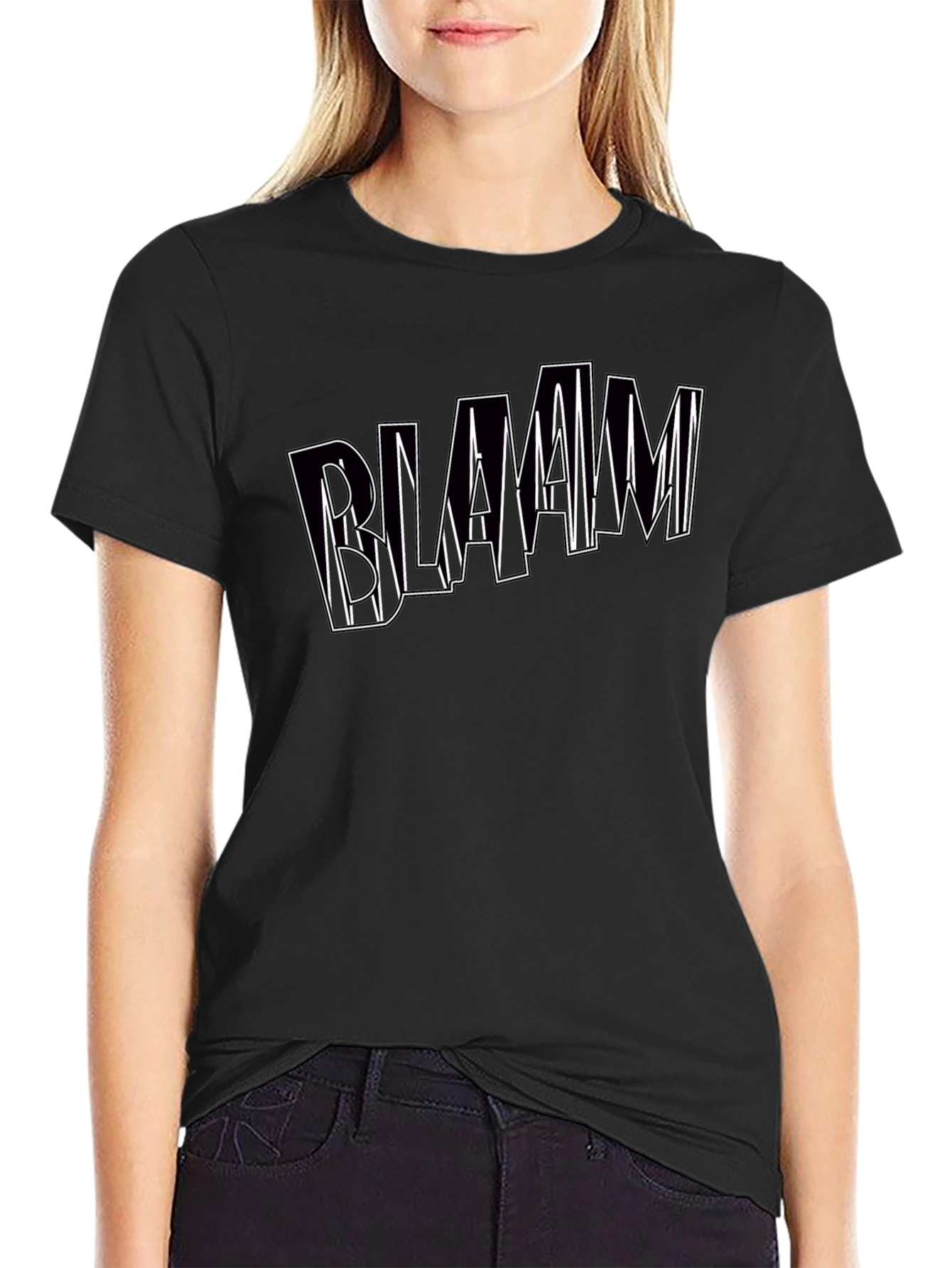 Black Bold Graphic Tee - BLAAMM Design, Soft Cotton Blend view 2