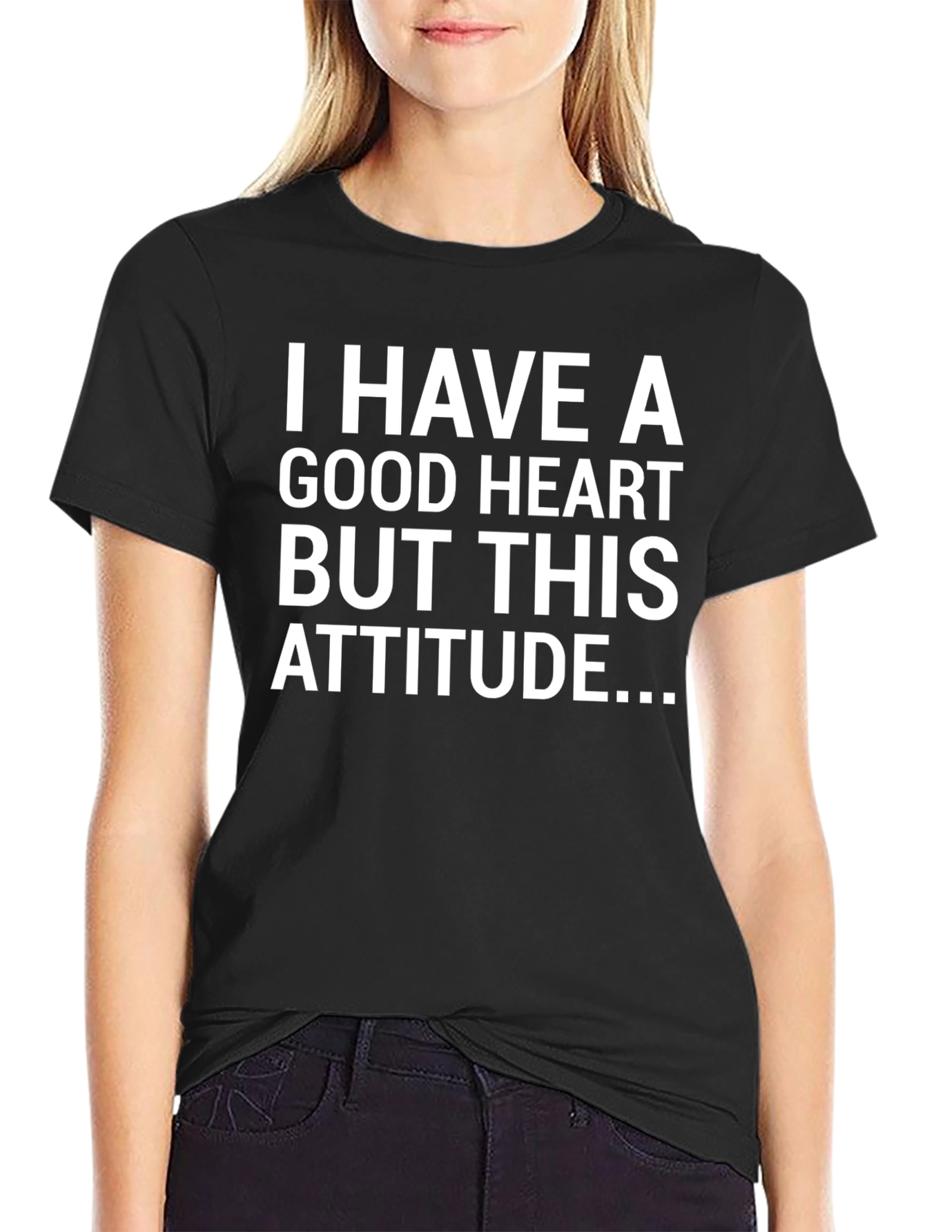 Black Funny Attitude Statement T-Shirt view 2