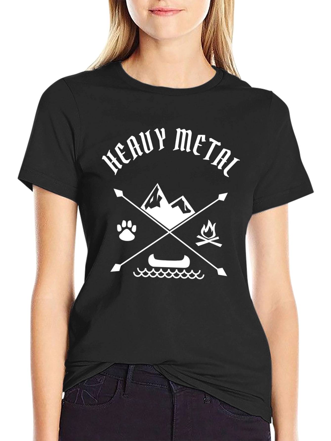 Black Heavy Metal Outdoors Graphic Tee view 2