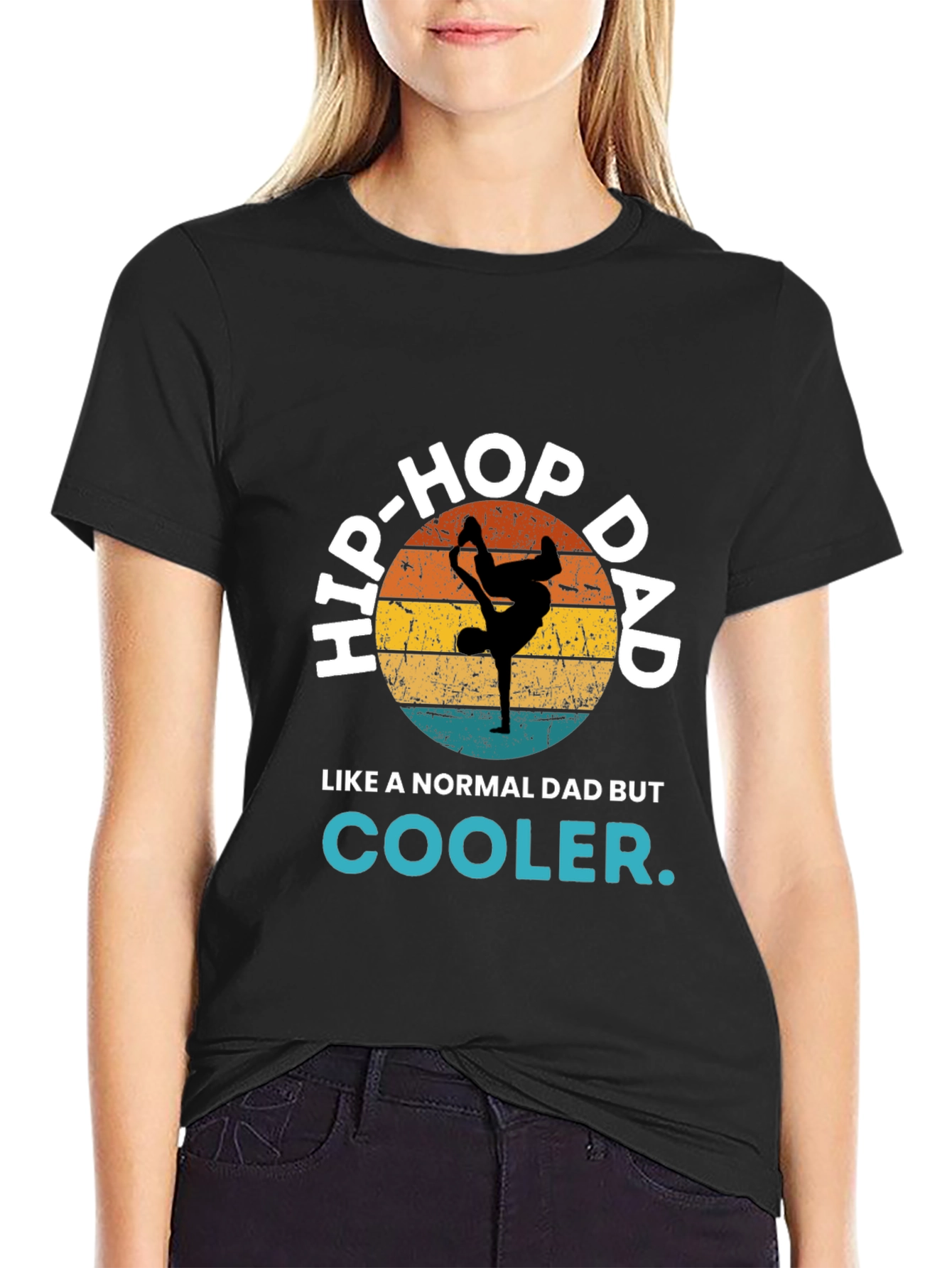 Black Hip-Hop Dad T-Shirt - Cool Dad Tee view 2