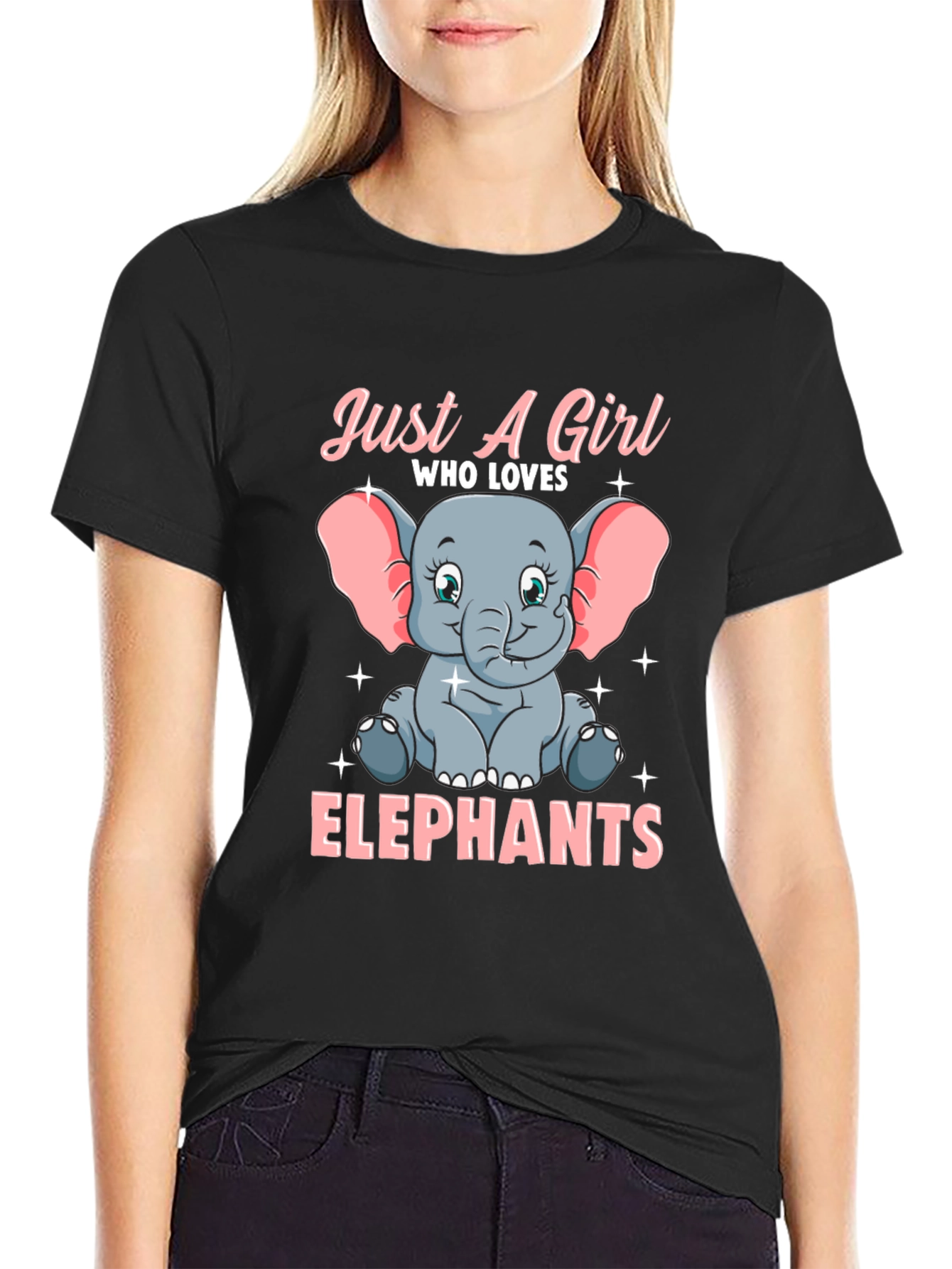 Black Girl's Elephant Lover Graphic T-Shirt view 2