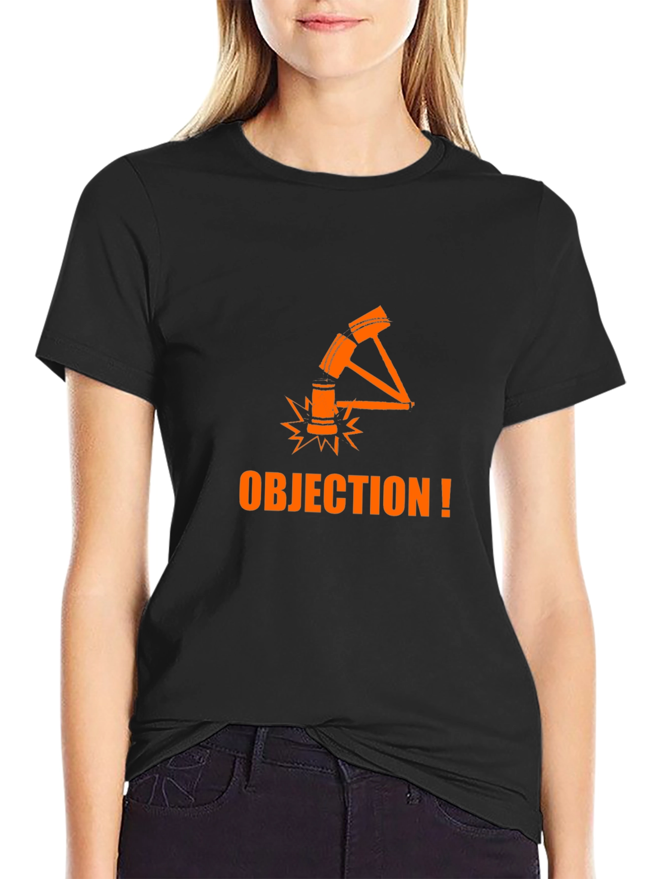 Objection! Black Cotton Graphic Tee - 2