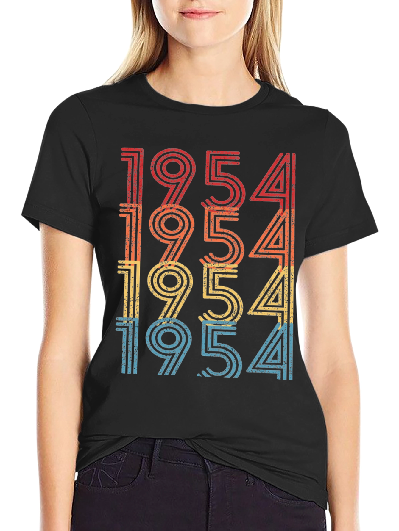Black Retro 1954 Birthday T-Shirt - Classic Style view 2