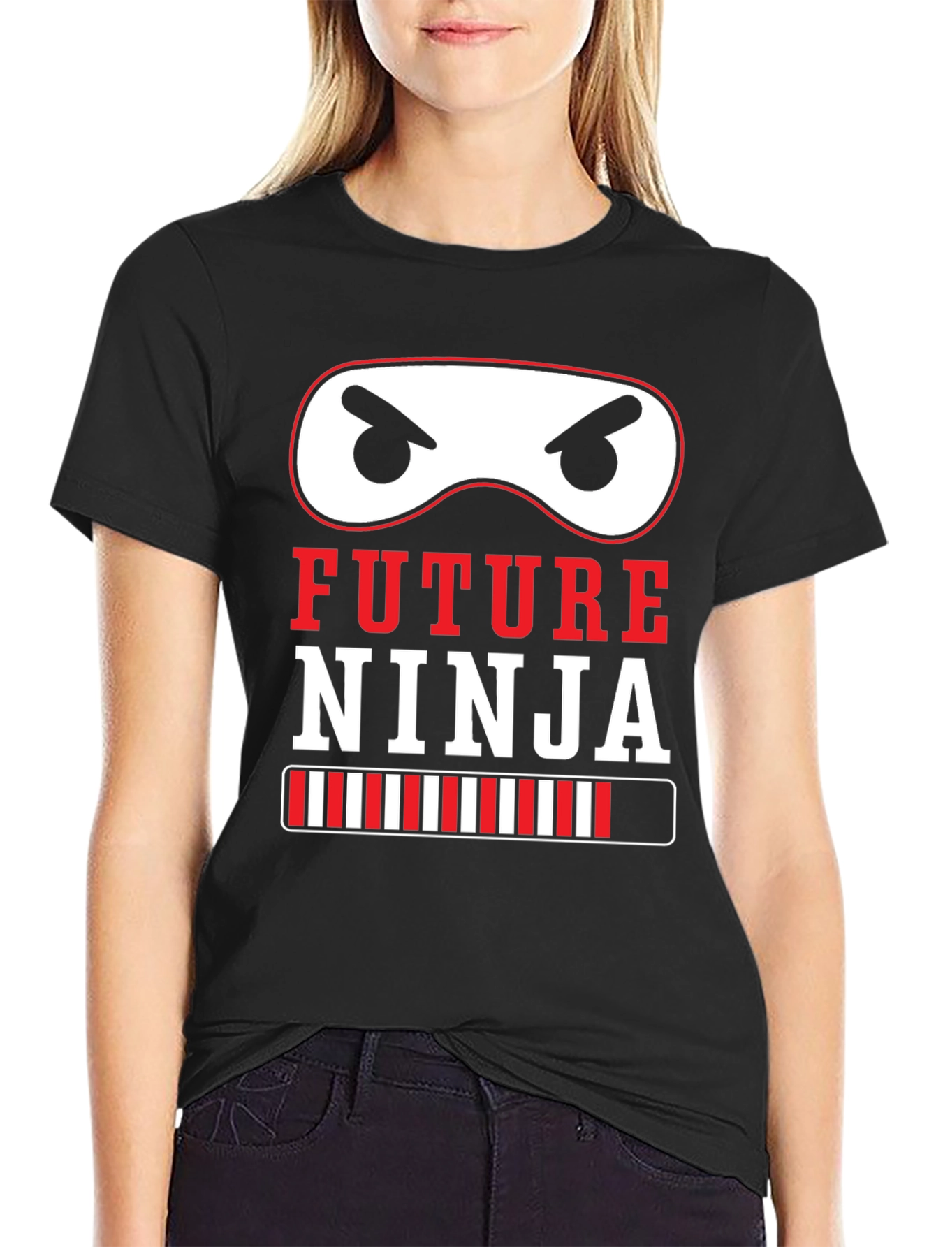Black Future Ninja Graphic Tee - Cool Kid's Shirt view 2