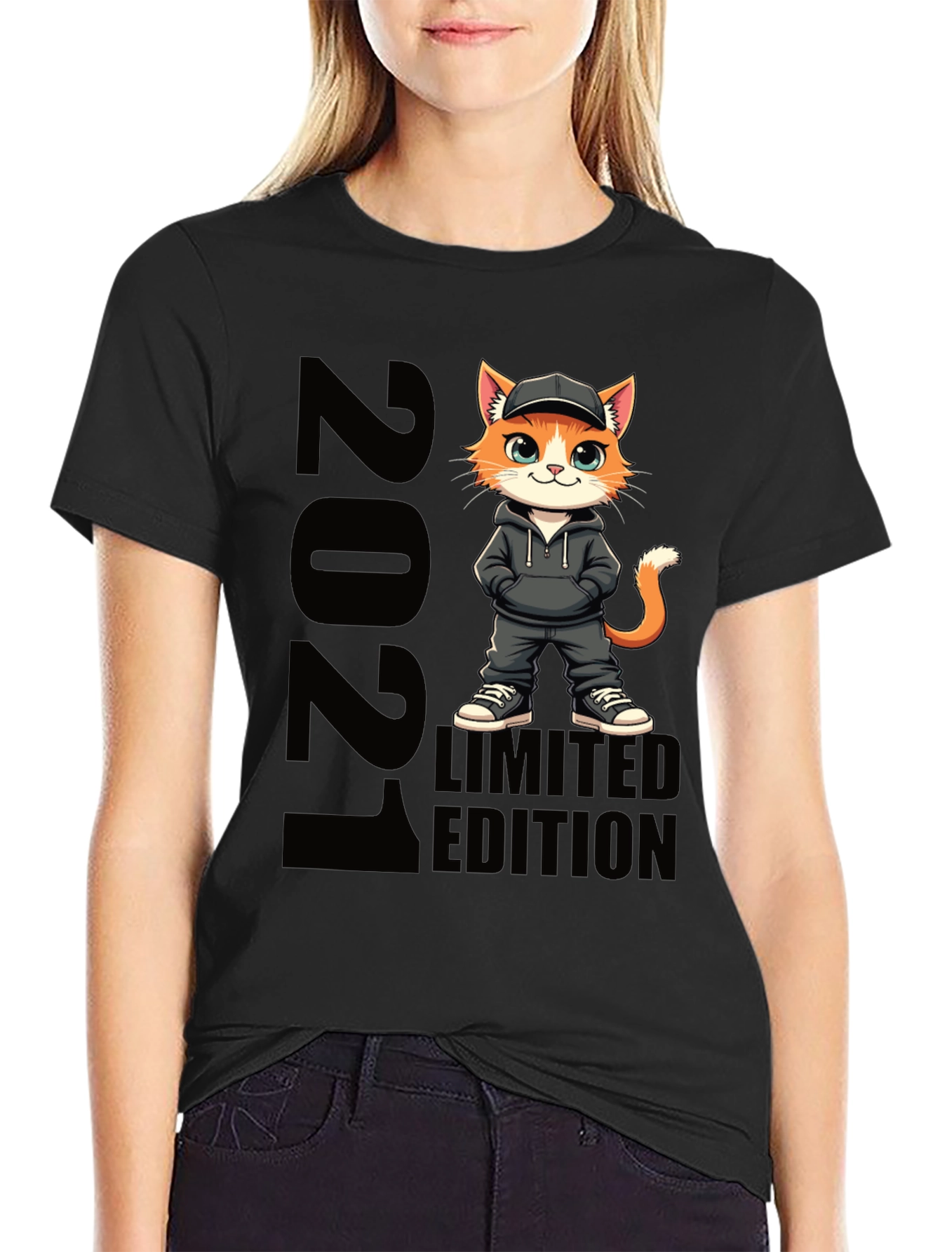 Black 2021 Limited Edition Cat T-Shirt view 2
