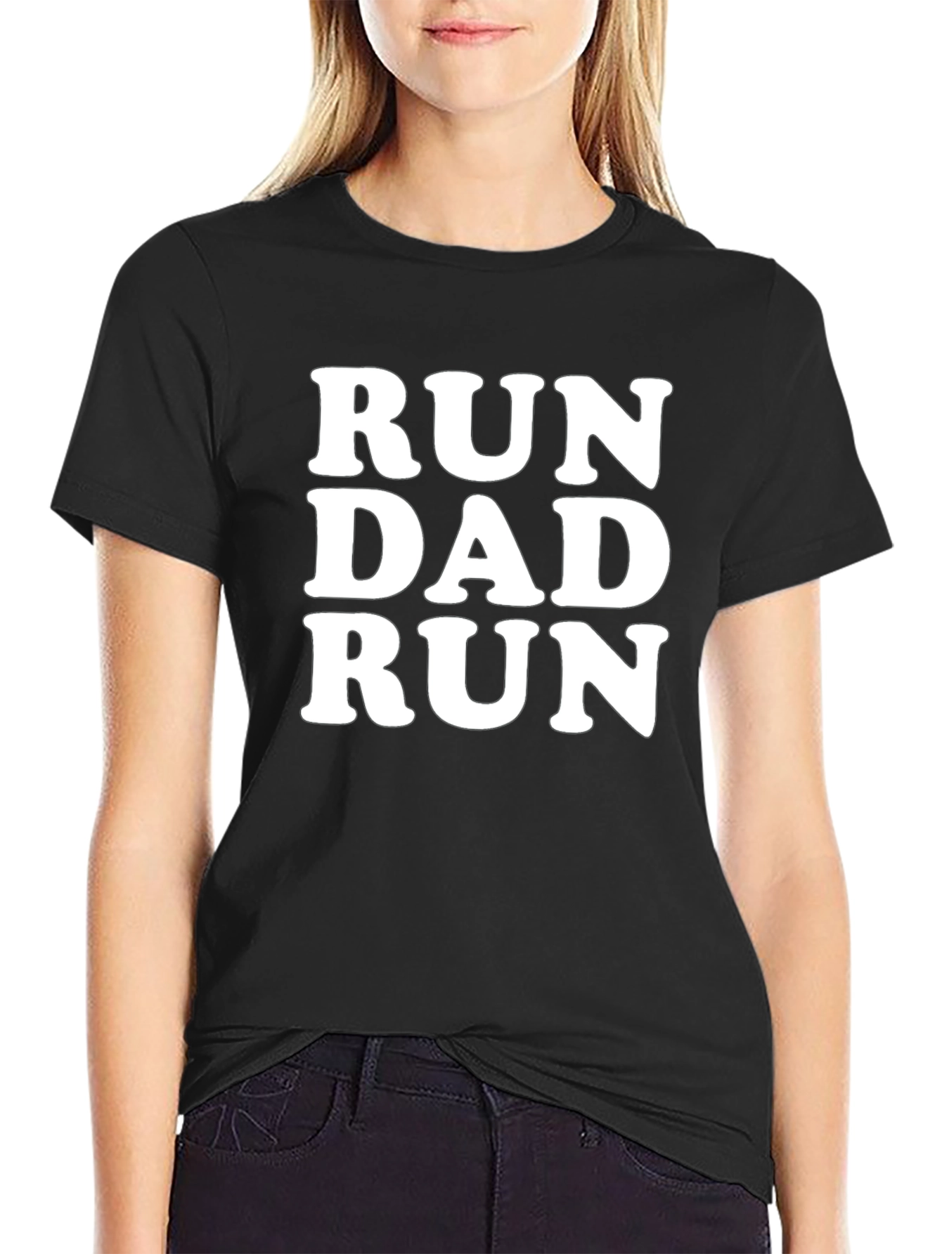 Black Run Dad Run Black T-Shirt view 2