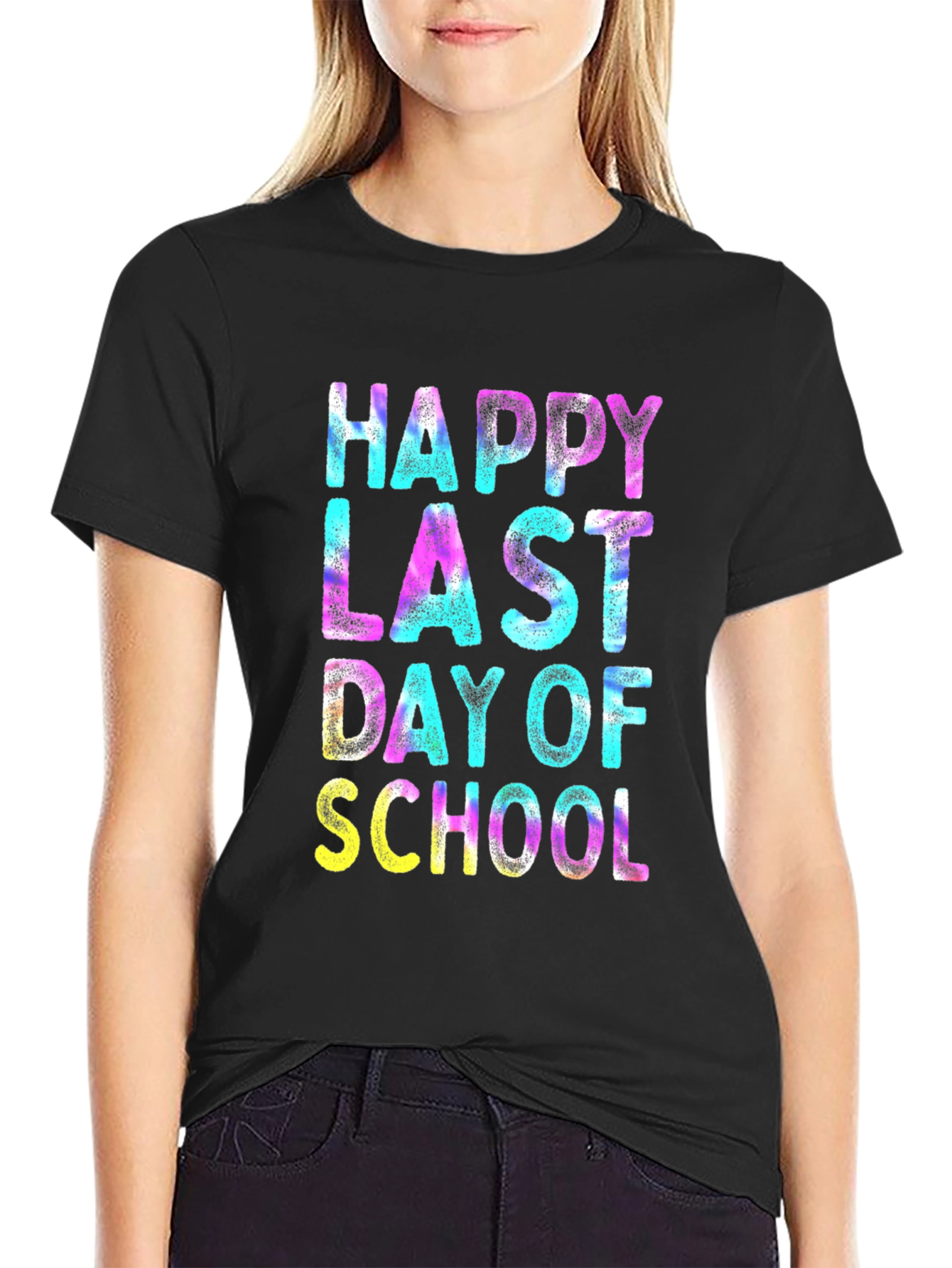 Black Happy Last Day of School Graphic T-Shirt view 2