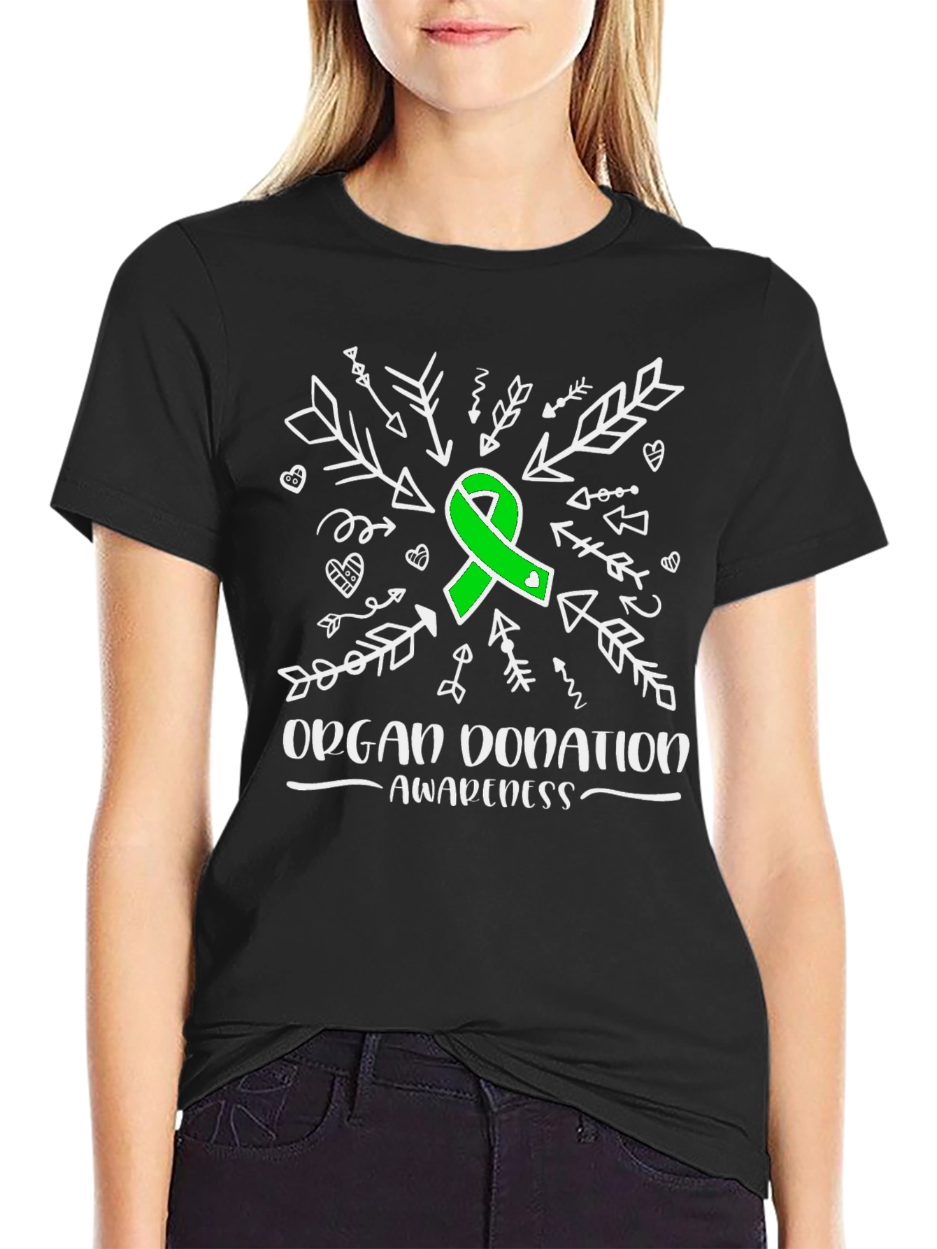 Black Organ Donation Awareness T-Shirt view 2