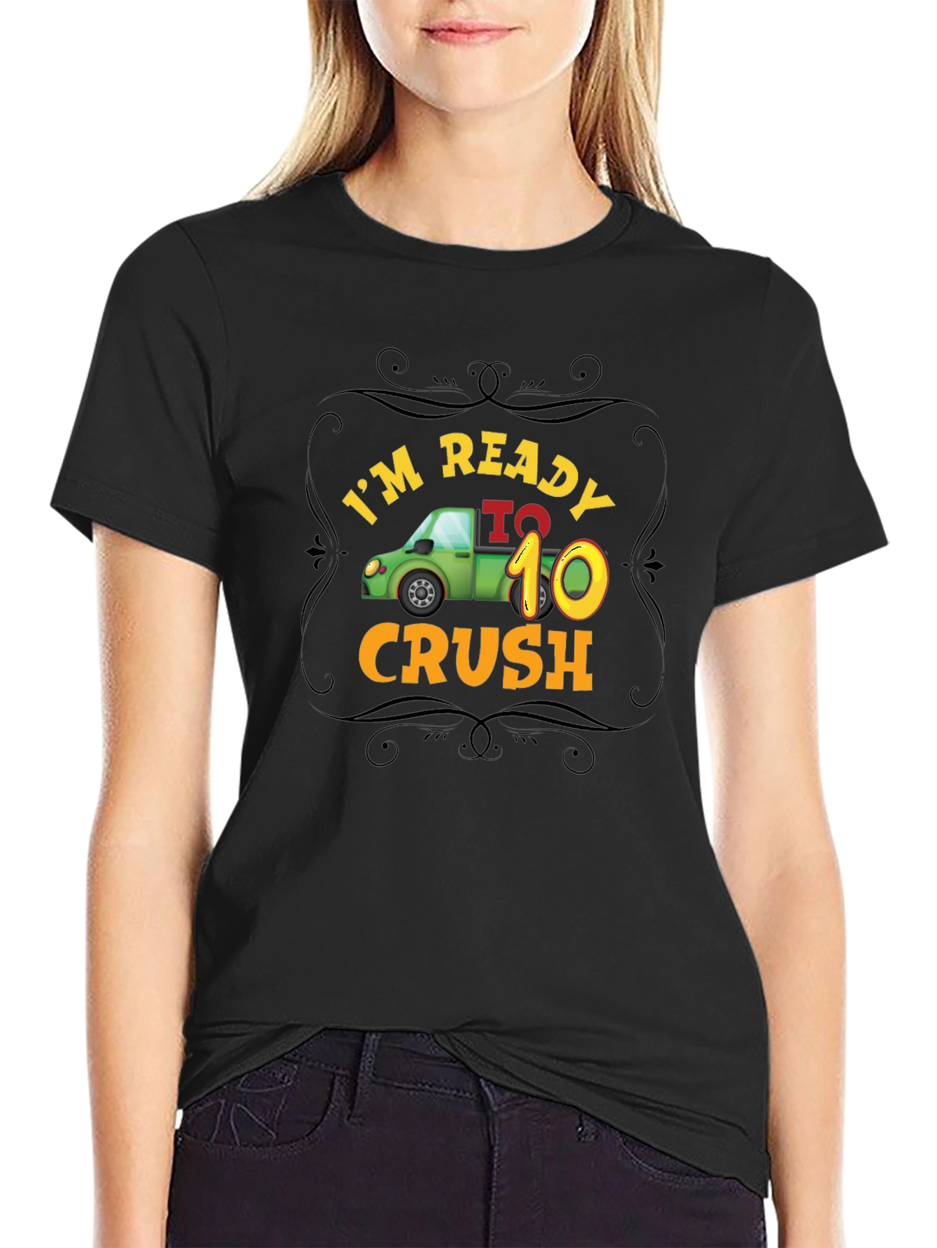 Black I'm Ready to Crush 10 Black T-Shirt view 2