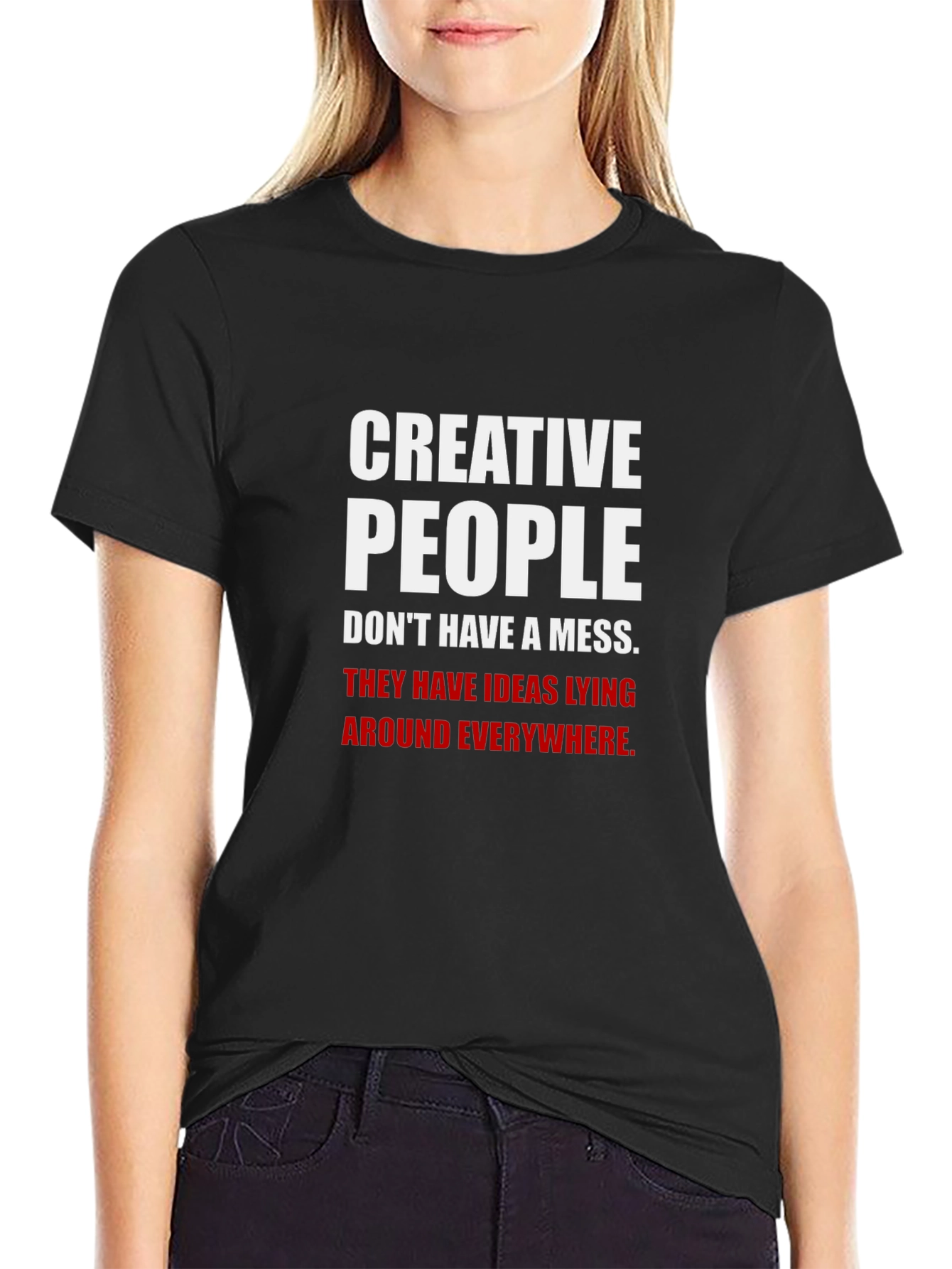 Black Creative People Graphic Tee - Idea Mess T-Shirt view 2