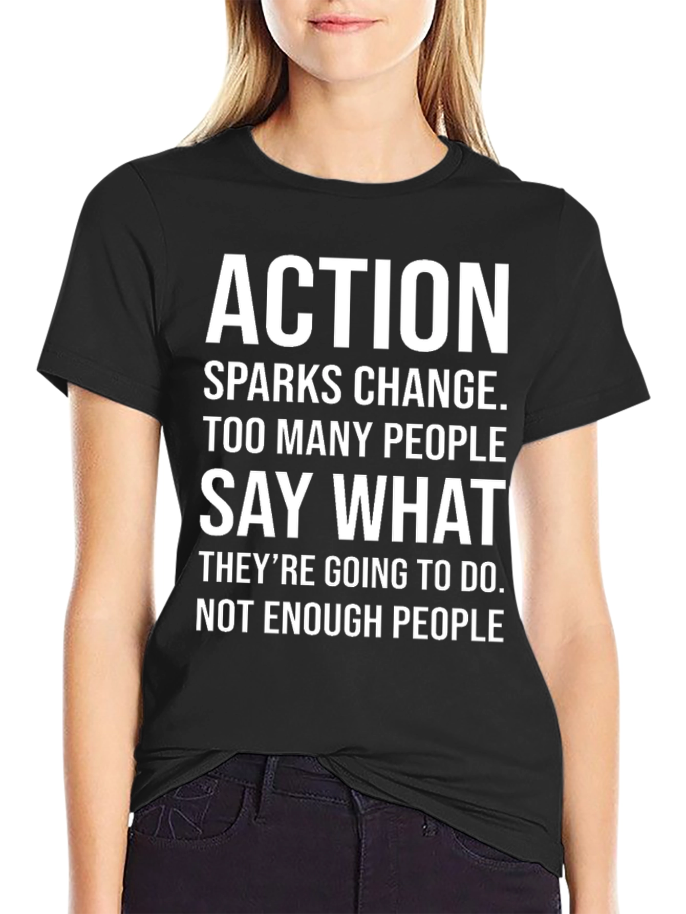 Black Action Sparks Change Graphic T-Shirt view 2