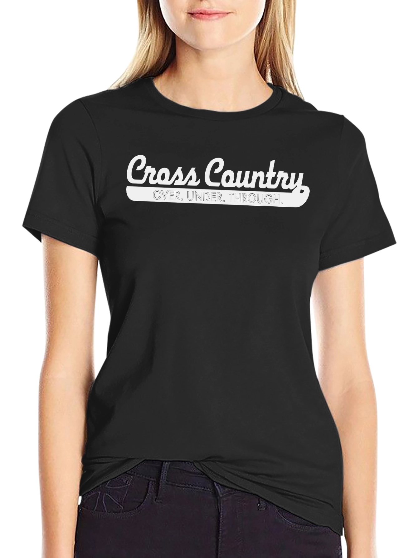 Black Cross Country Running Tee - Over, Under, Through view 2