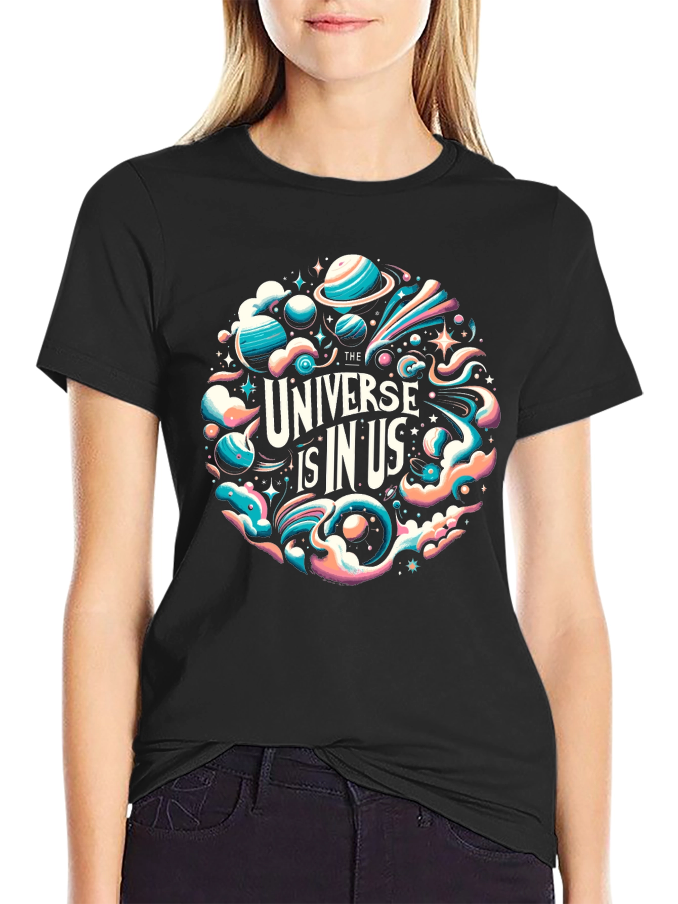Black Universe Is In Us Graphic Tee view 2
