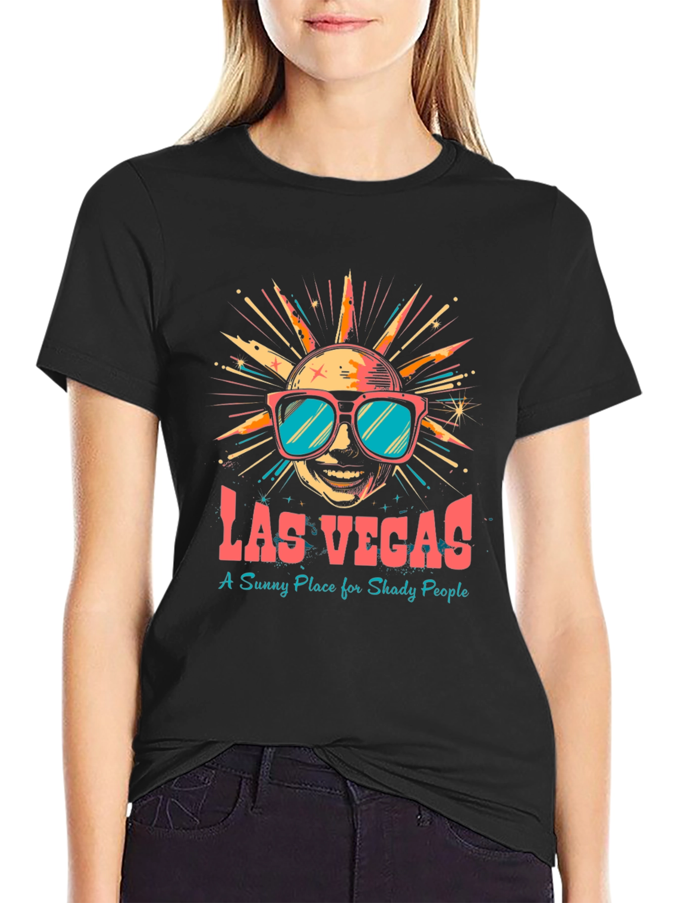 Black Las Vegas Graphic Tee - Sunny, Shady Style view 2