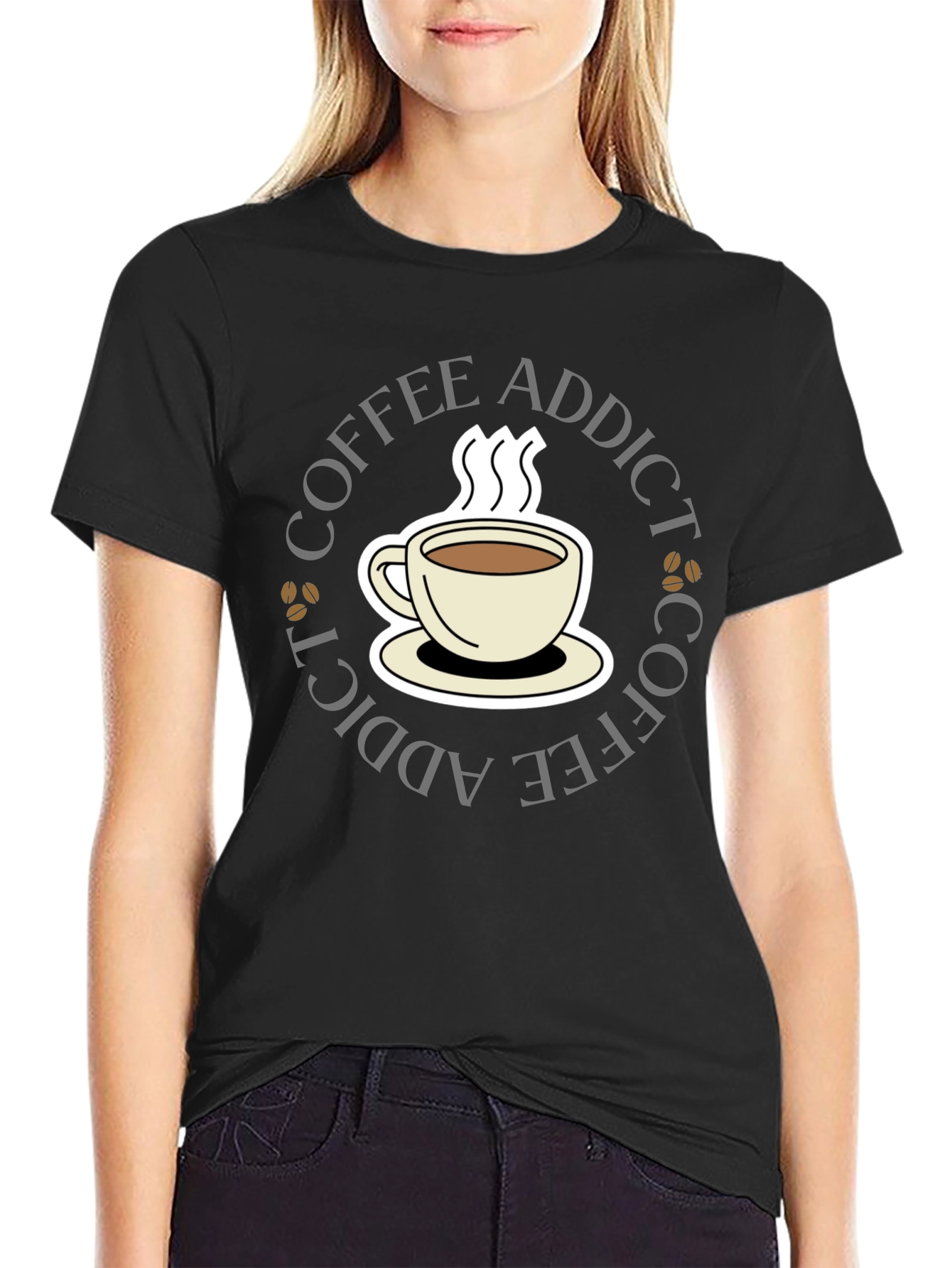 Black Coffee Addict Black T-Shirt view 2