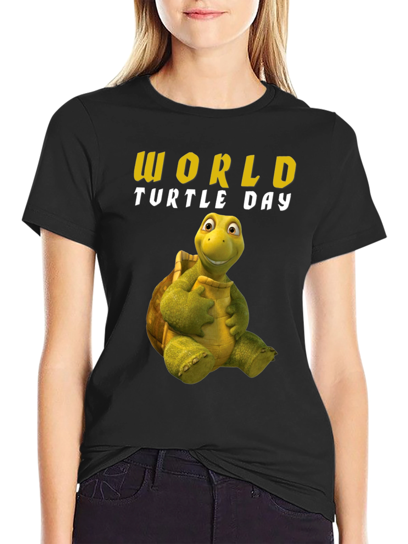 Black World Turtle Day T-Shirt view 2