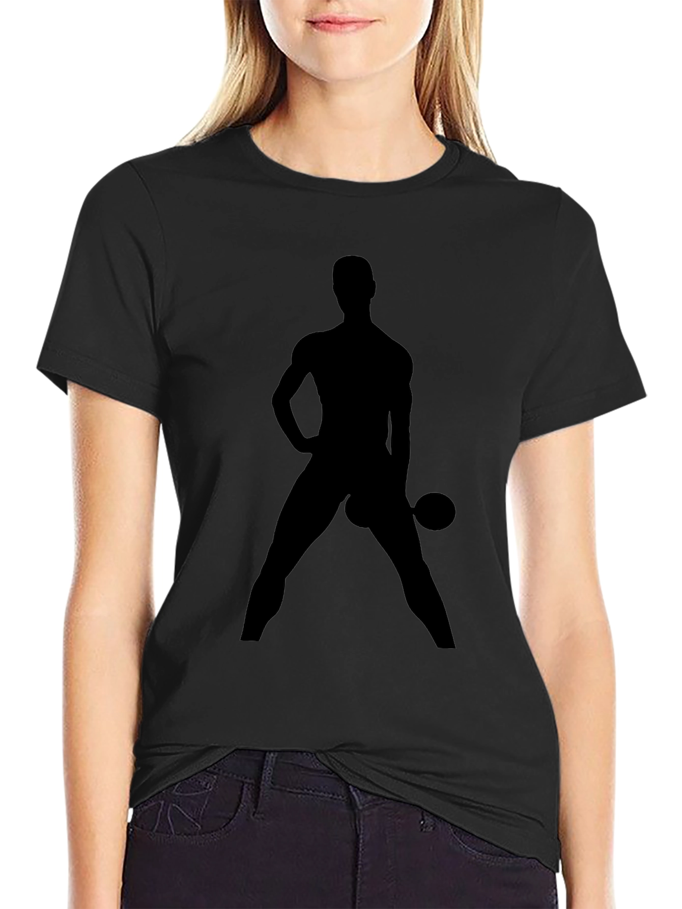 Black Silhouette Gym Body Black T-Shirt view 2