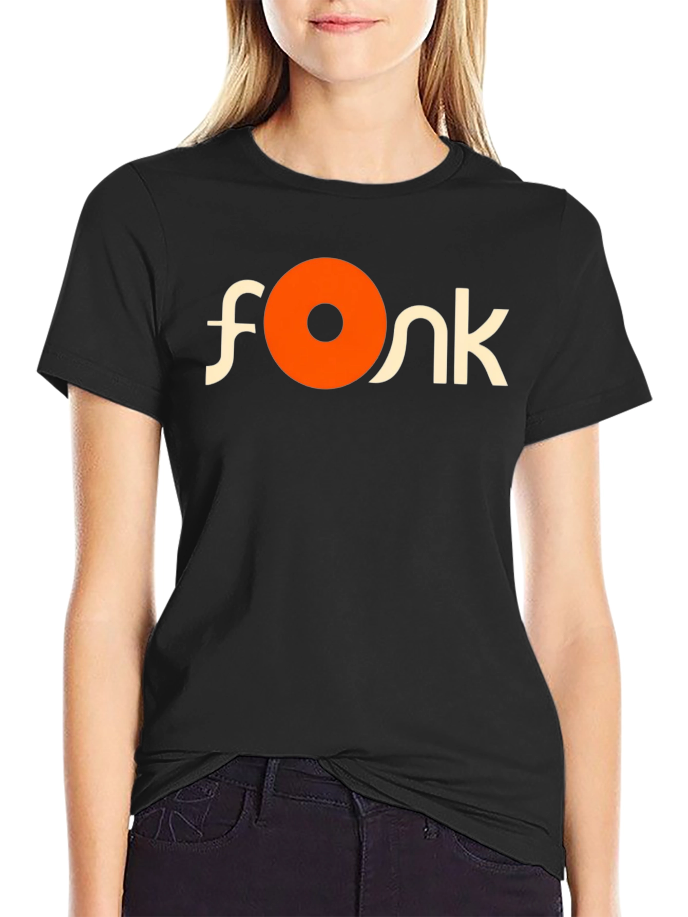 Black Fonky T-Shirt - Retro Style Graphic Tee view 2