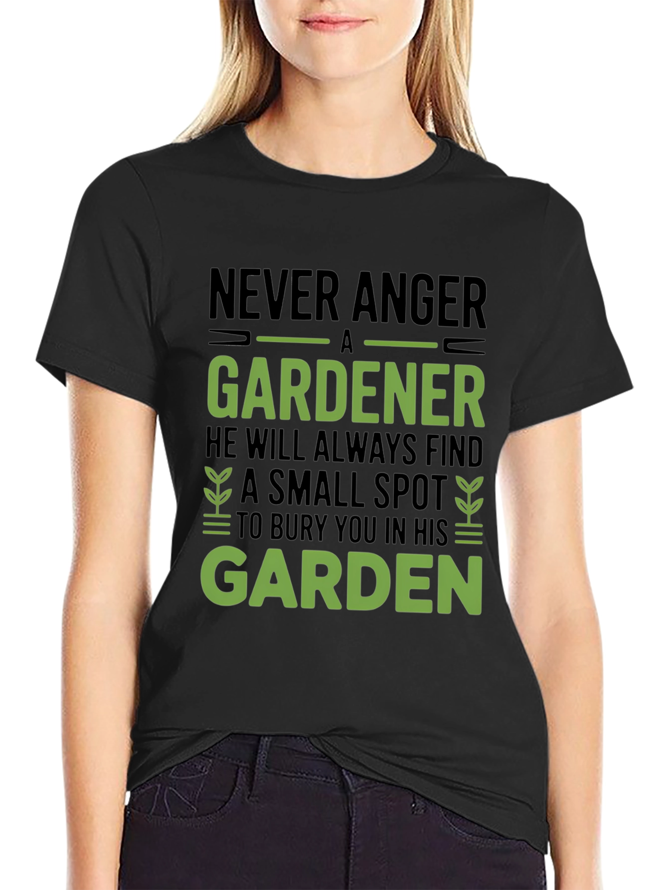 Black Never Anger a Gardener Graphic Tee view 2